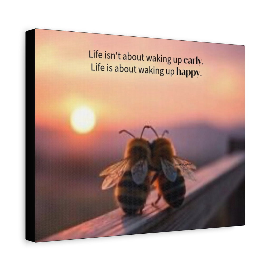 Canvas Bee Couple at Sunrise | Inspirational Quote Wall Art