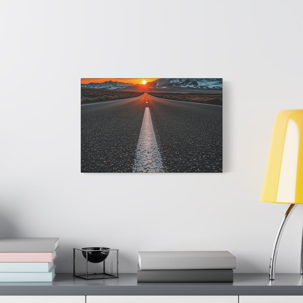 Sunset Open Road Canvas | Stretched Matte Wall Art