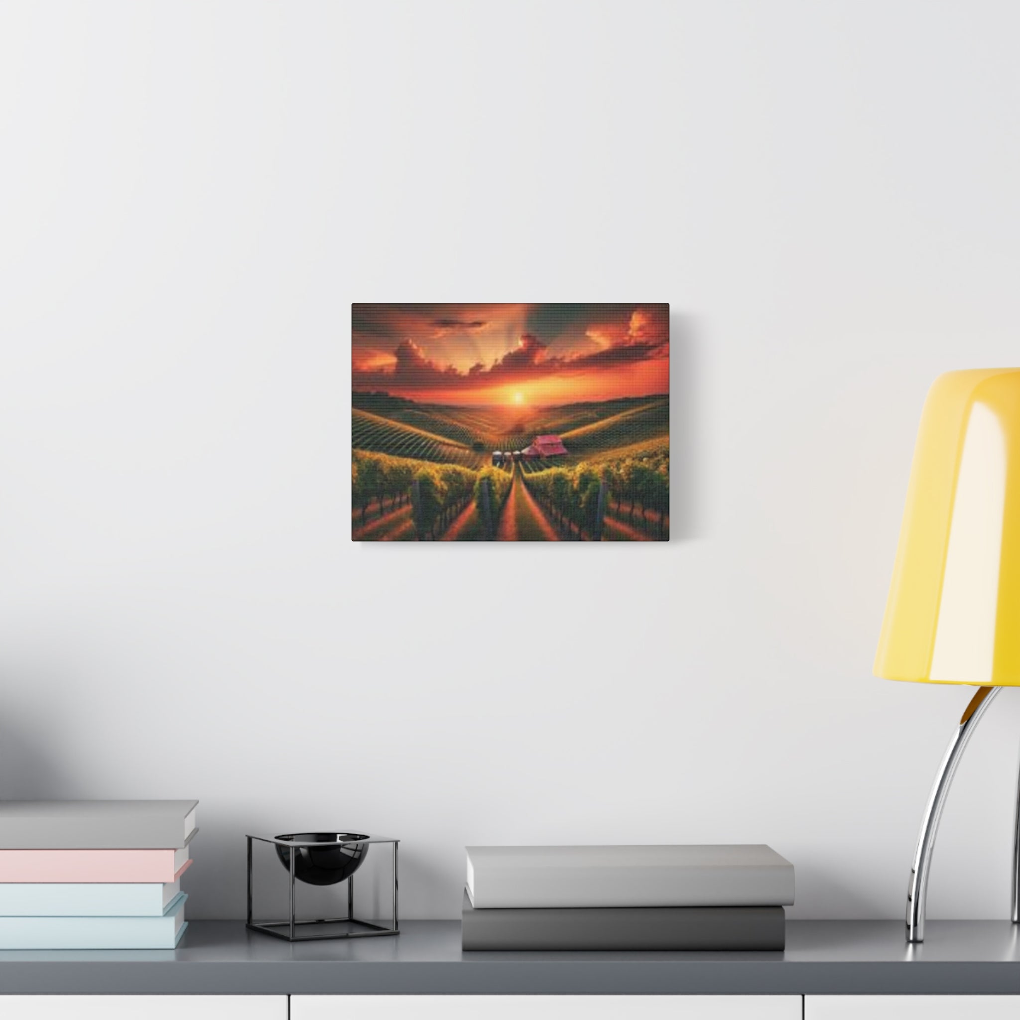 Canvas Sunset Vineyard Landscape Matte