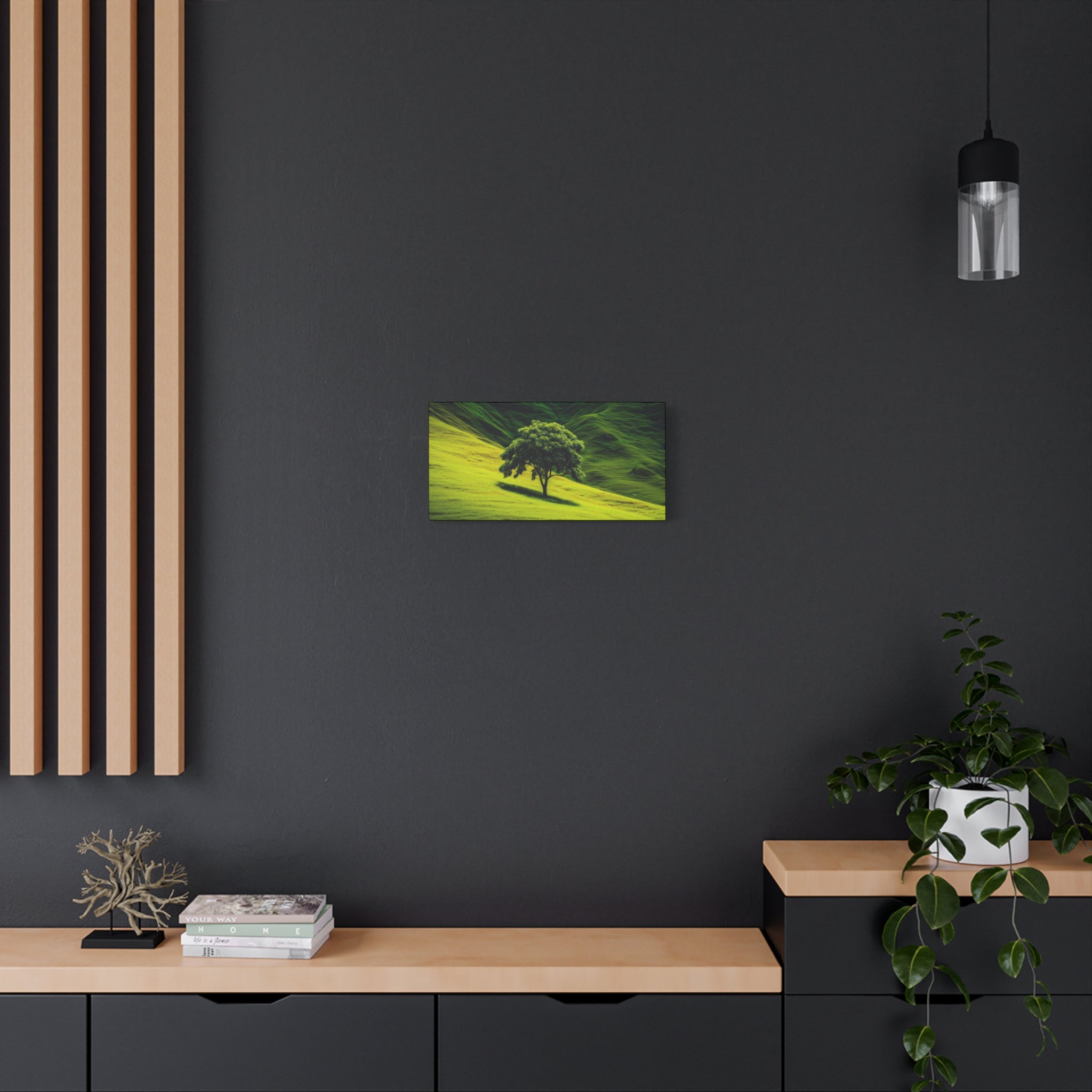 Canvas Lone Tree Landscape  | Matte Stretched Wall Art