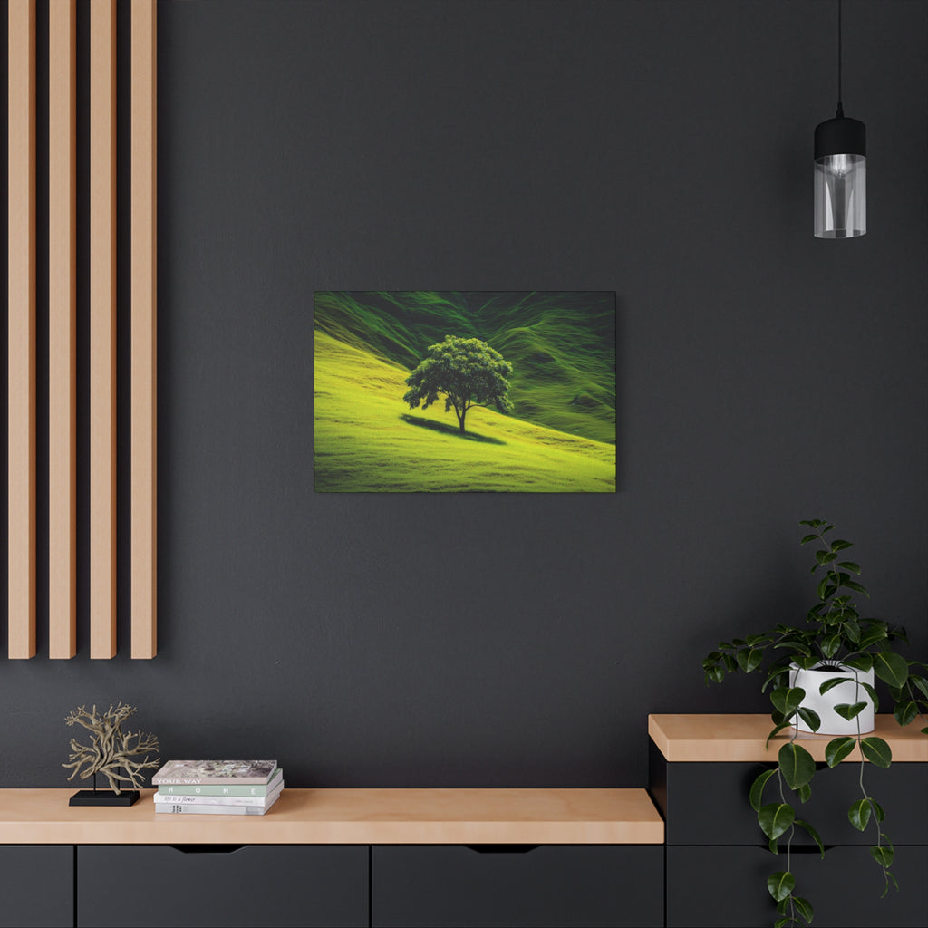 Canvas Lone Tree Landscape  | Matte Stretched Wall Art