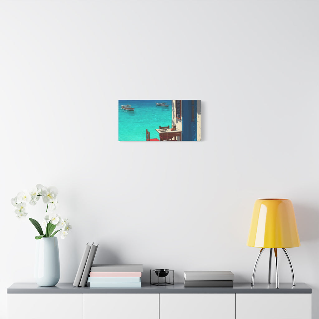 Mediterranean Seaside Cafe  Canvas