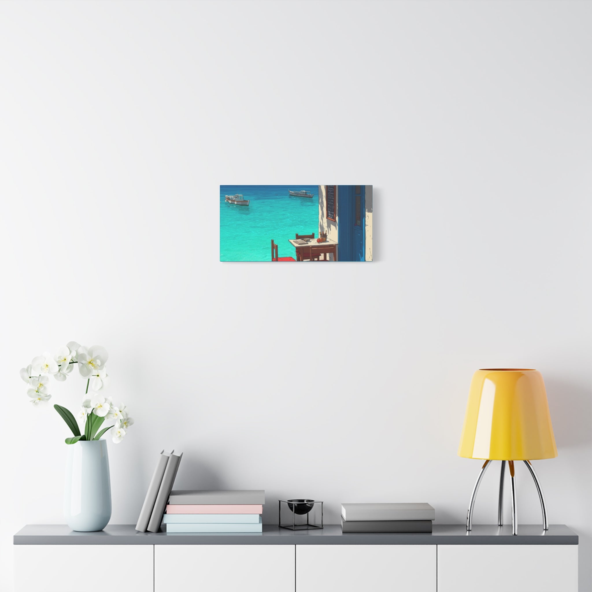 Mediterranean Seaside Cafe  Canvas