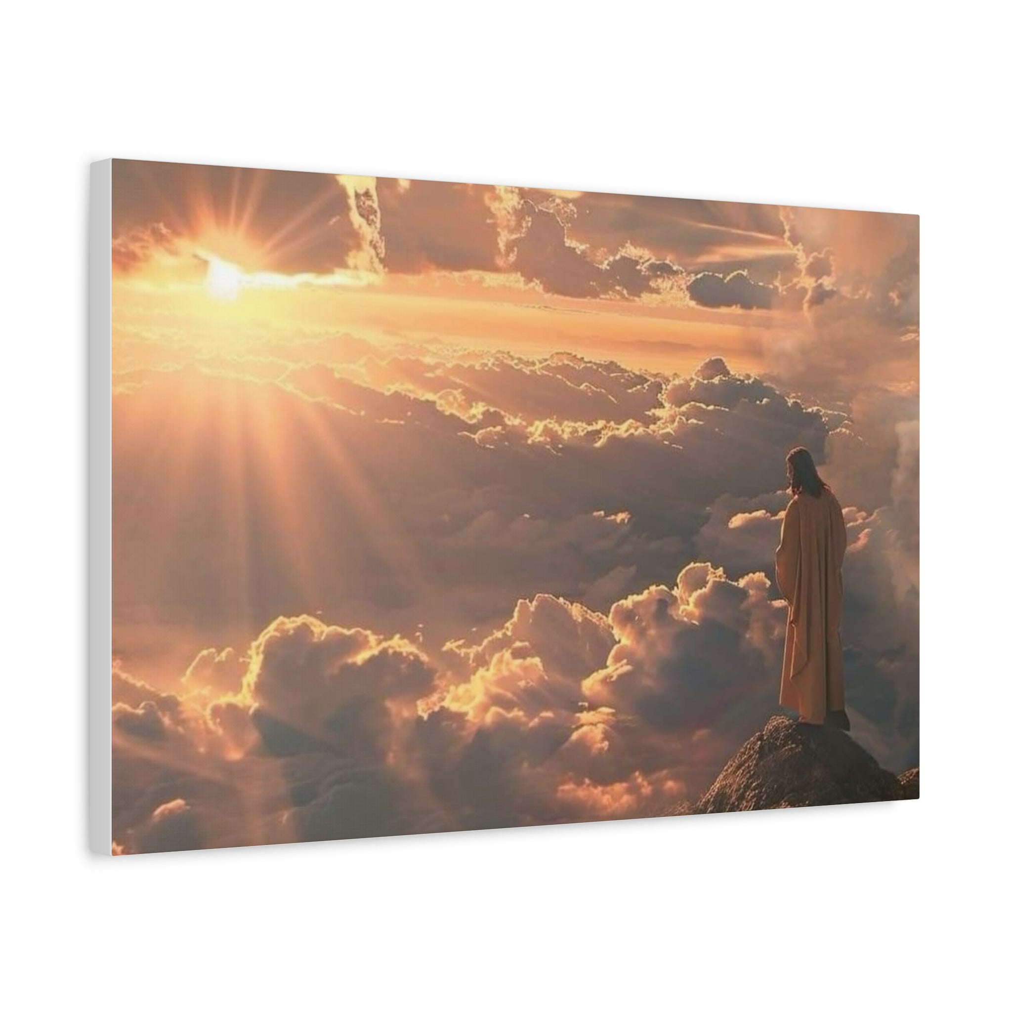 Canvas Sunrise Over Clouds Jesus
