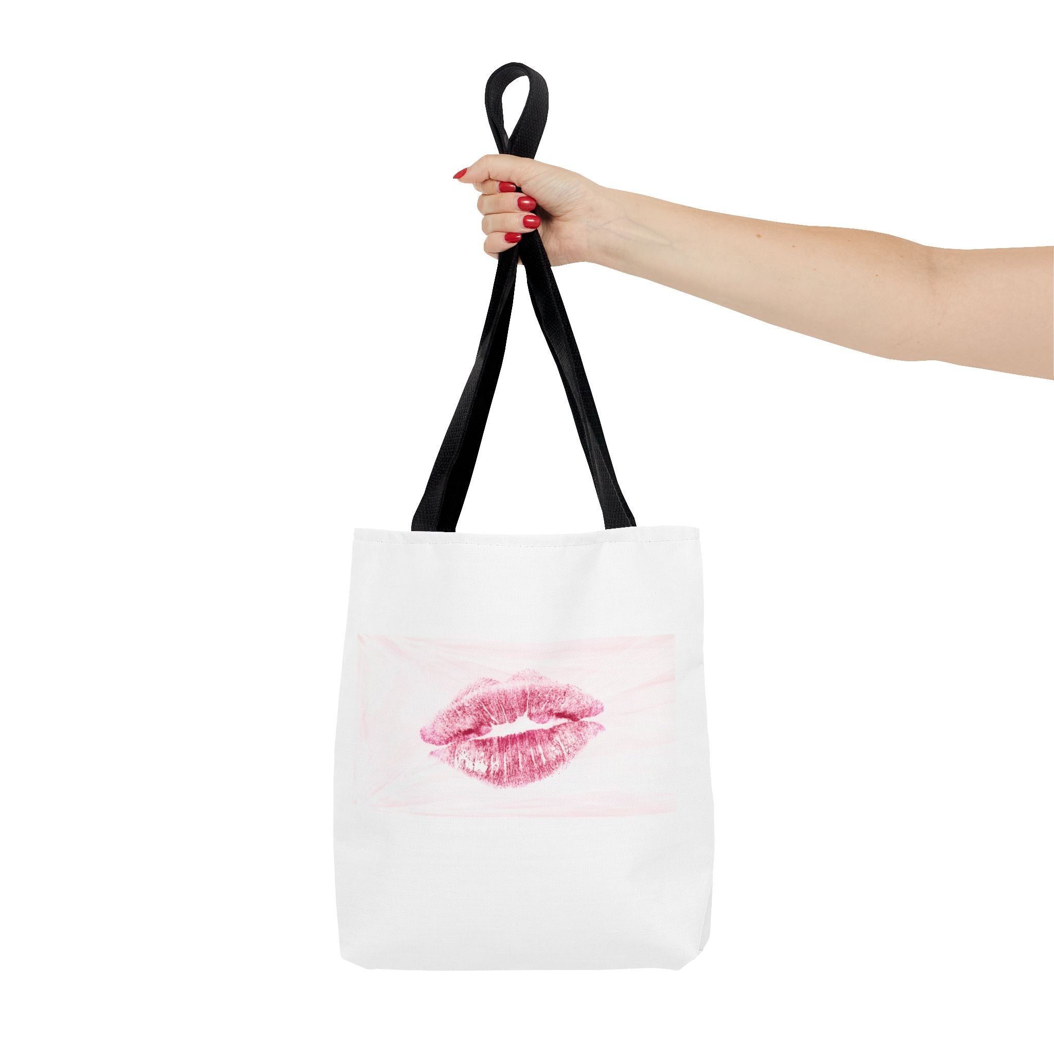 Pink Lipstick Kiss Tote Bag | Lip Print, Makeup Accessory