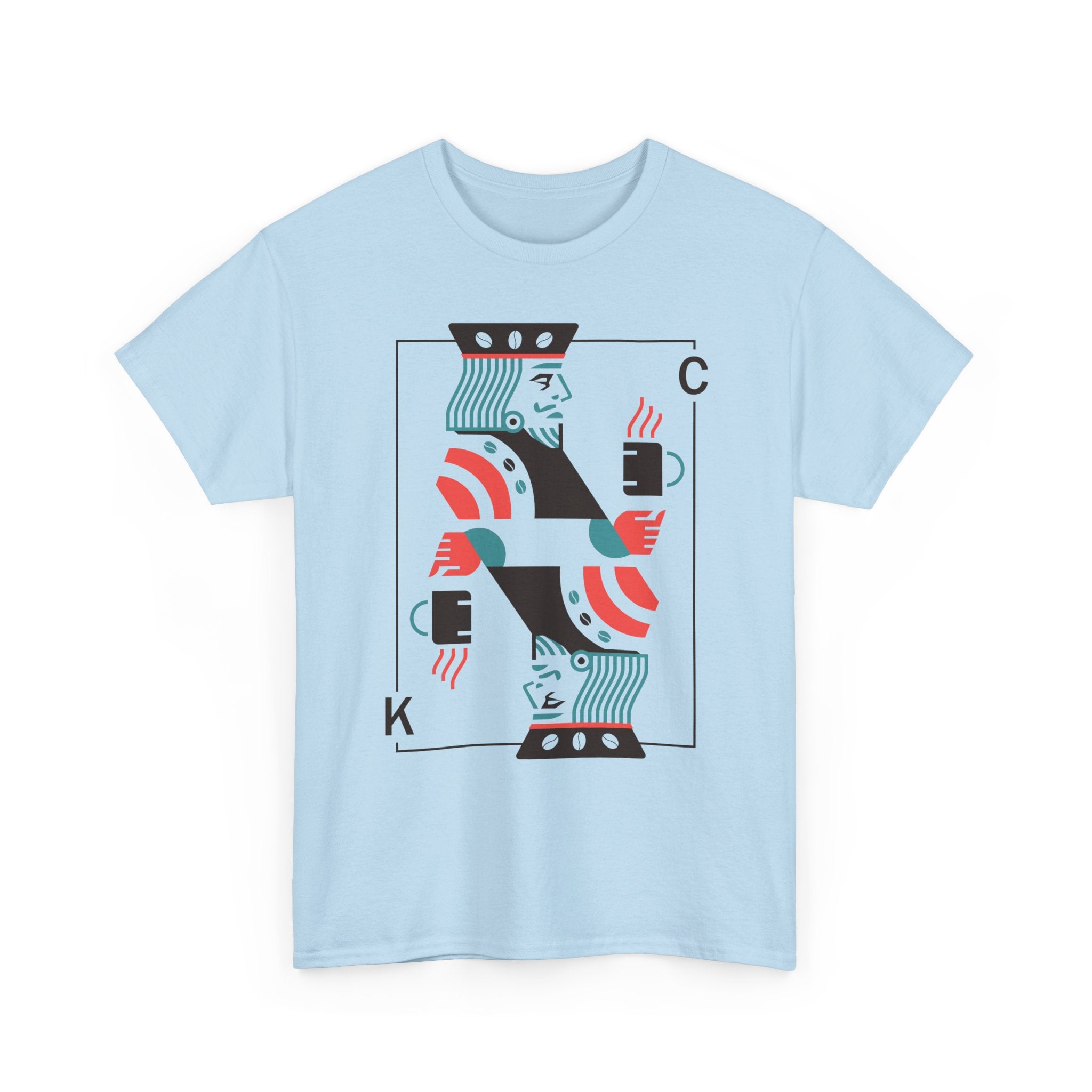 King of Coffee playing card Tee | Minimalist café design, espresso mug illustration