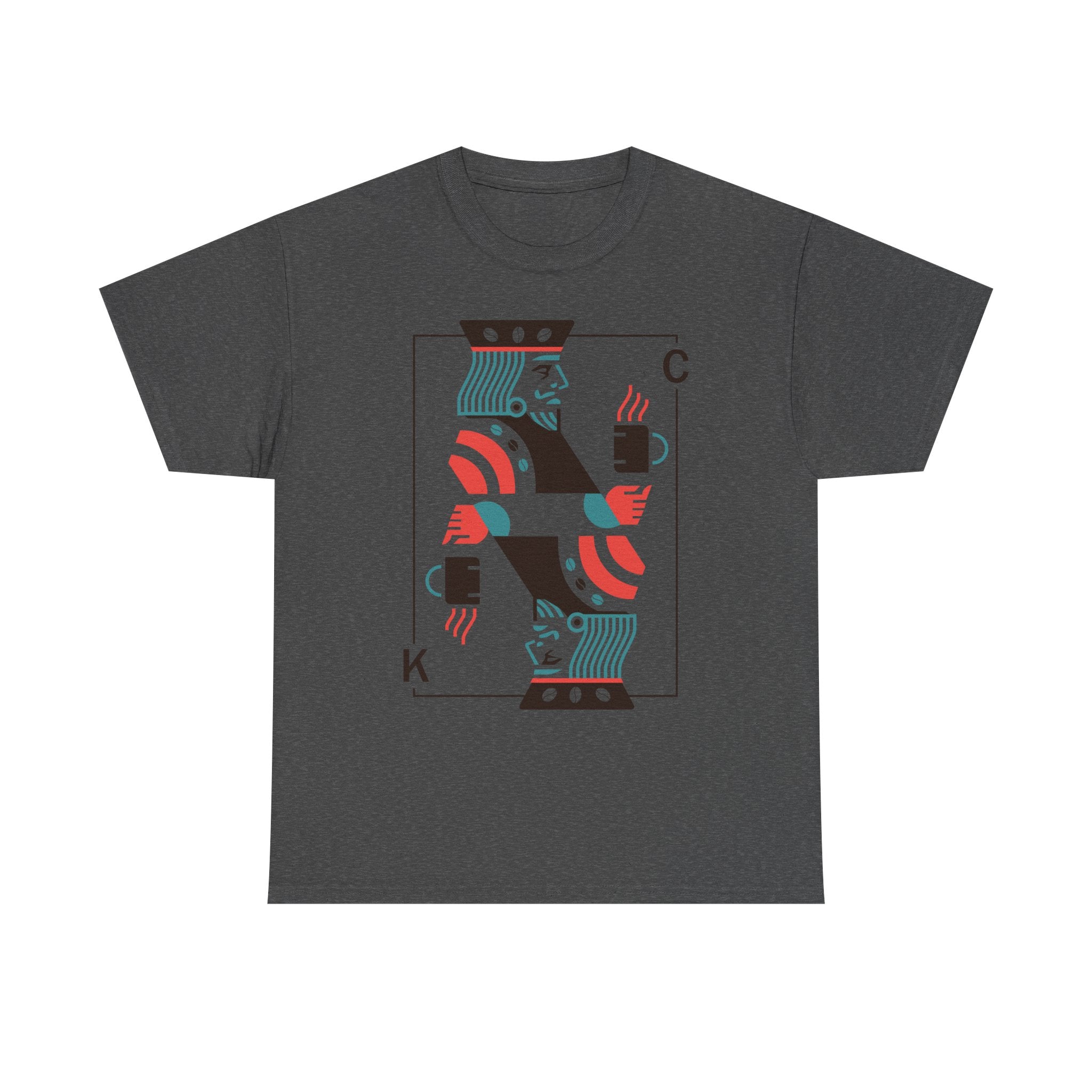 King of Coffee playing card Tee | Minimalist café design, espresso mug illustration