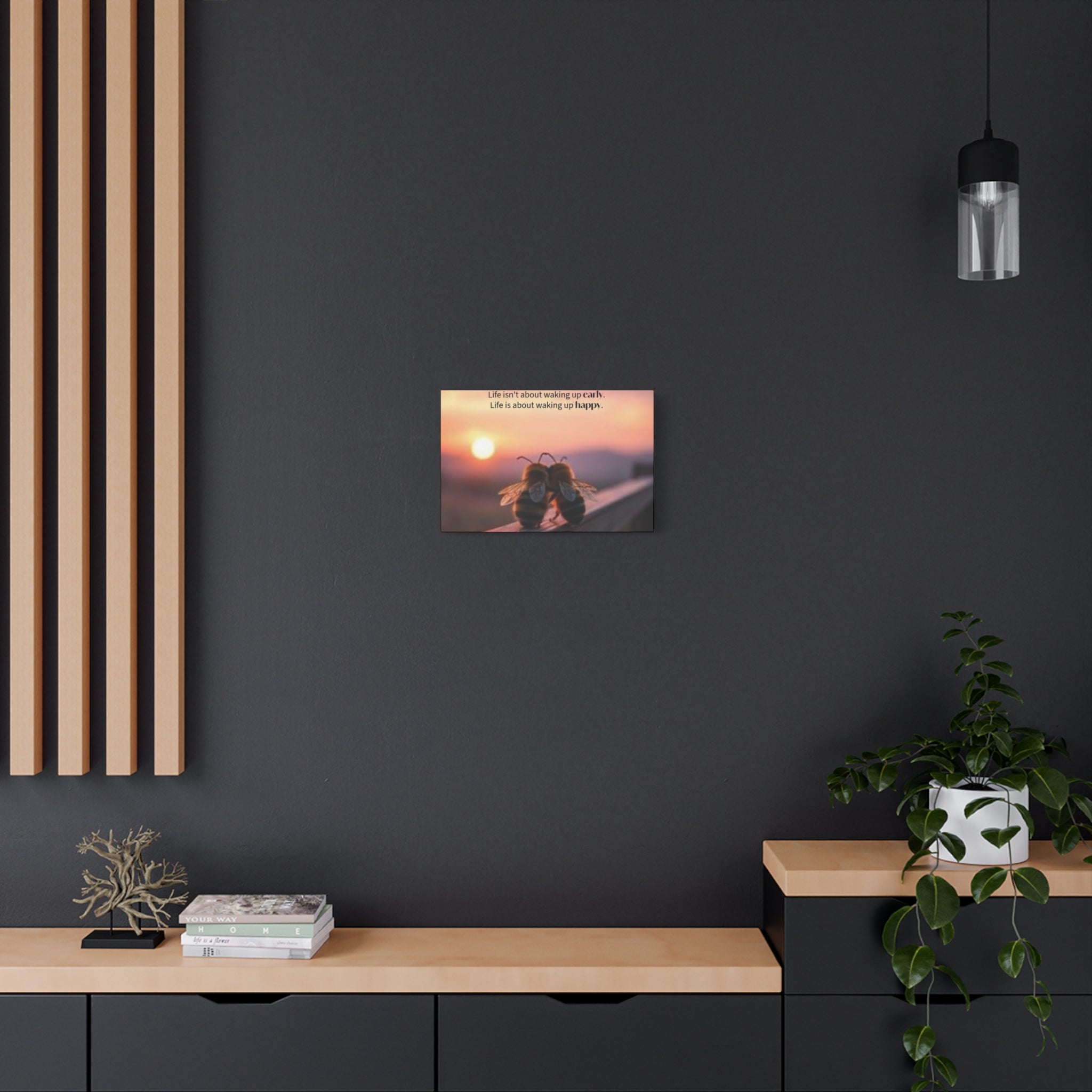 Canvas Bee Couple at Sunrise | Inspirational Quote Wall Art