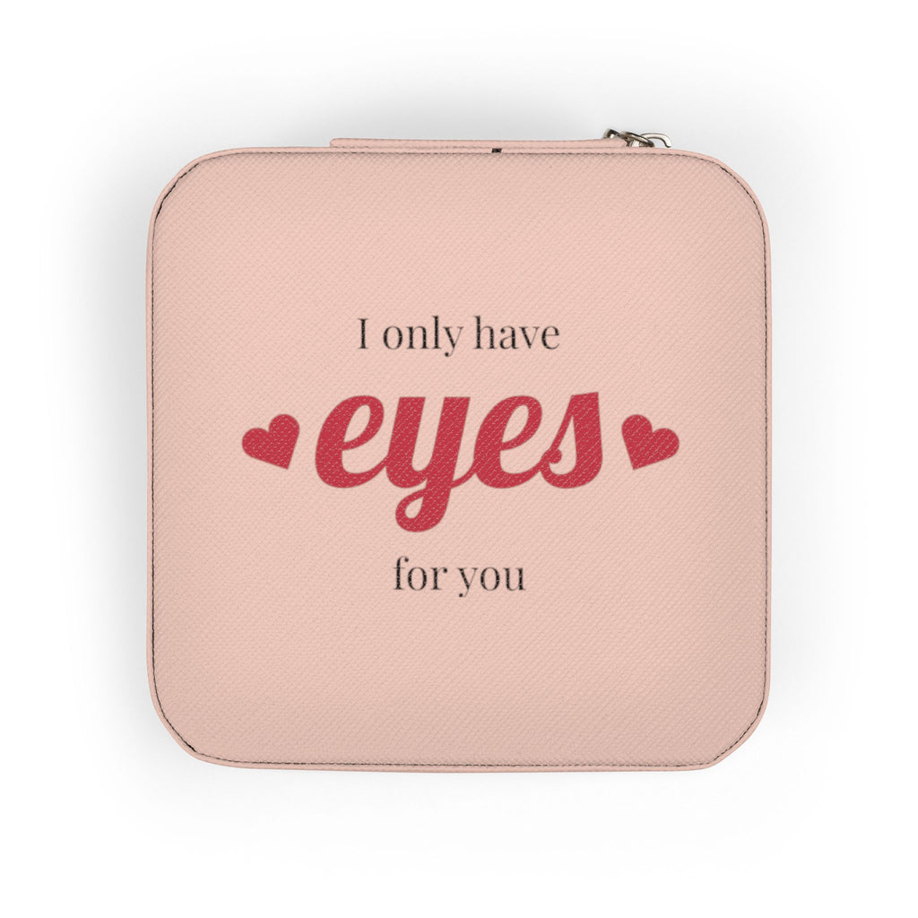 Jewelry Travel Case I only have eyes for you   | Compact Pink Travel Jewelry Box