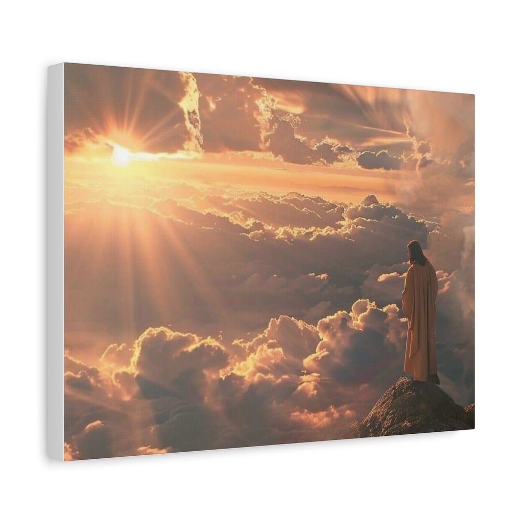 Canvas Sunrise Over Clouds Jesus