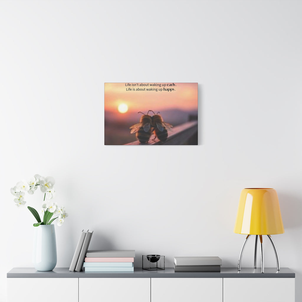 Canvas Bee Couple at Sunrise | Inspirational Quote Wall Art
