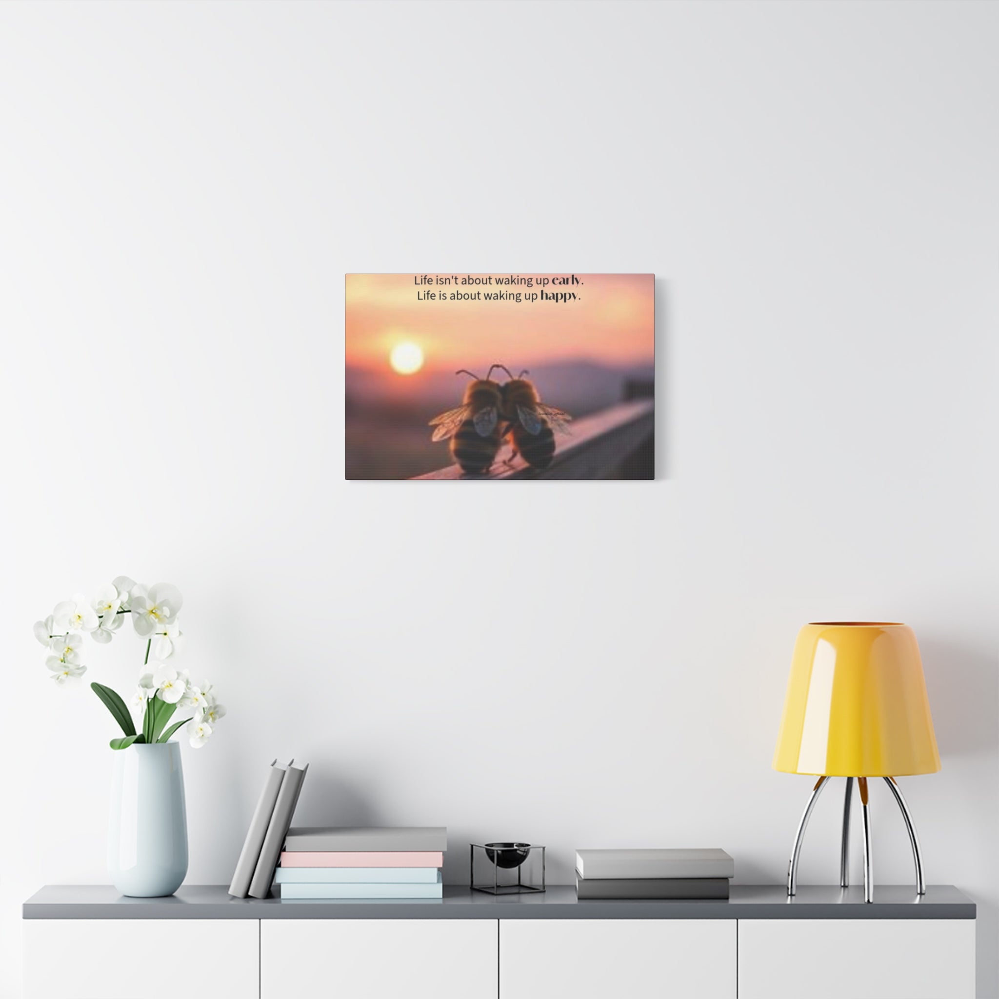 Canvas Bee Couple at Sunrise | Inspirational Quote Wall Art
