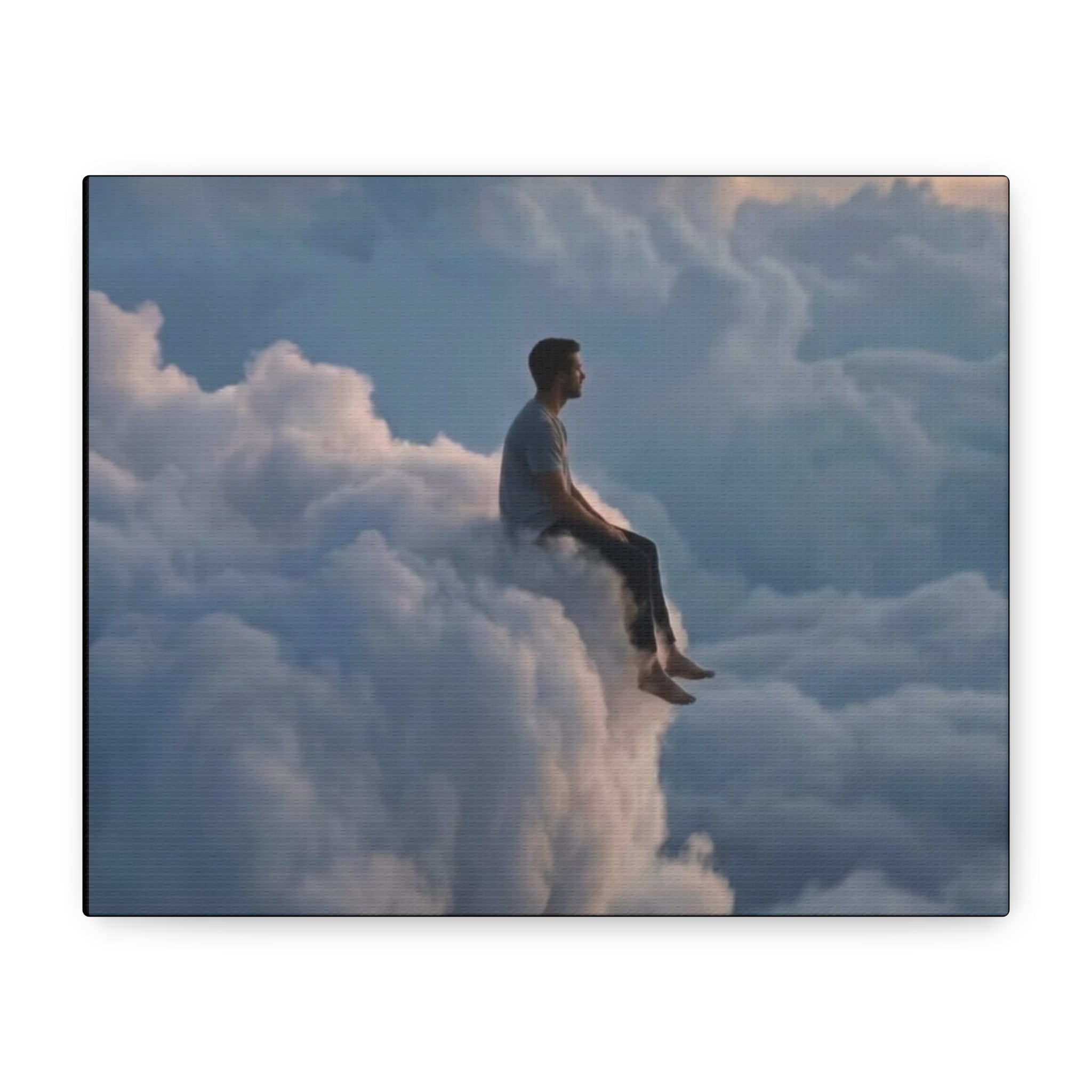 Canvas Man Sitting on Cloud Matte