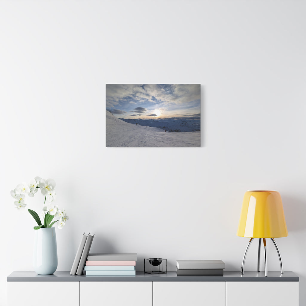Canvas Snowy Mountain Sunset Matte