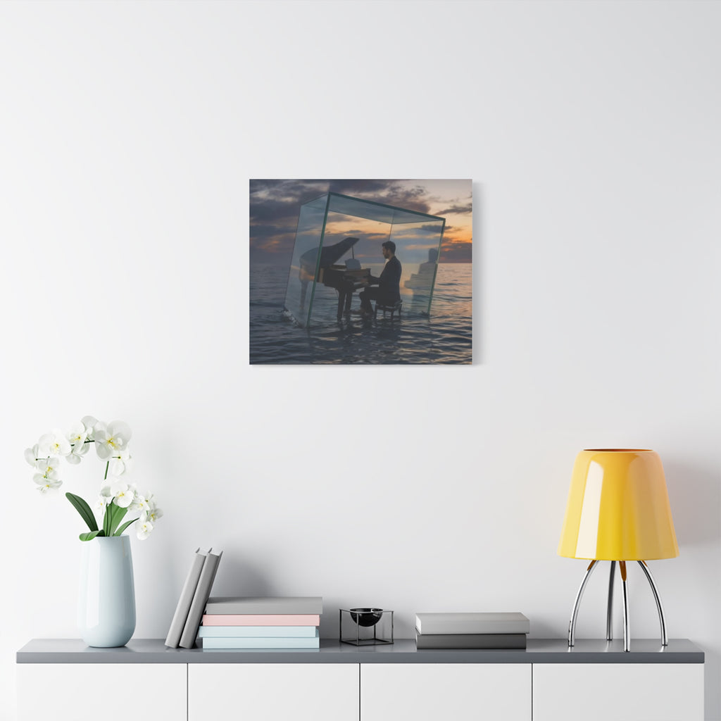 Piano in Glass Cube Canvas
