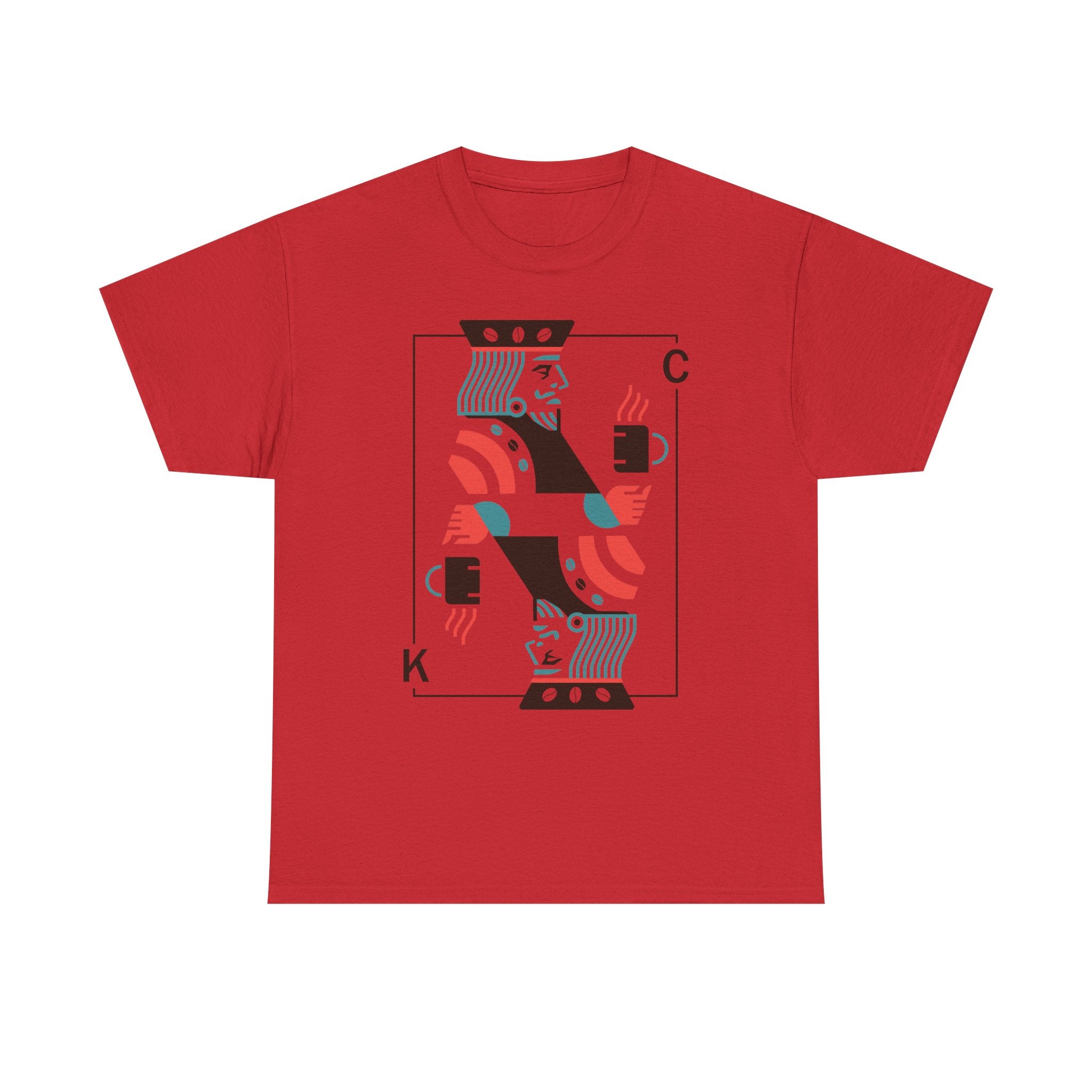 King of Coffee playing card Tee | Minimalist café design, espresso mug illustration