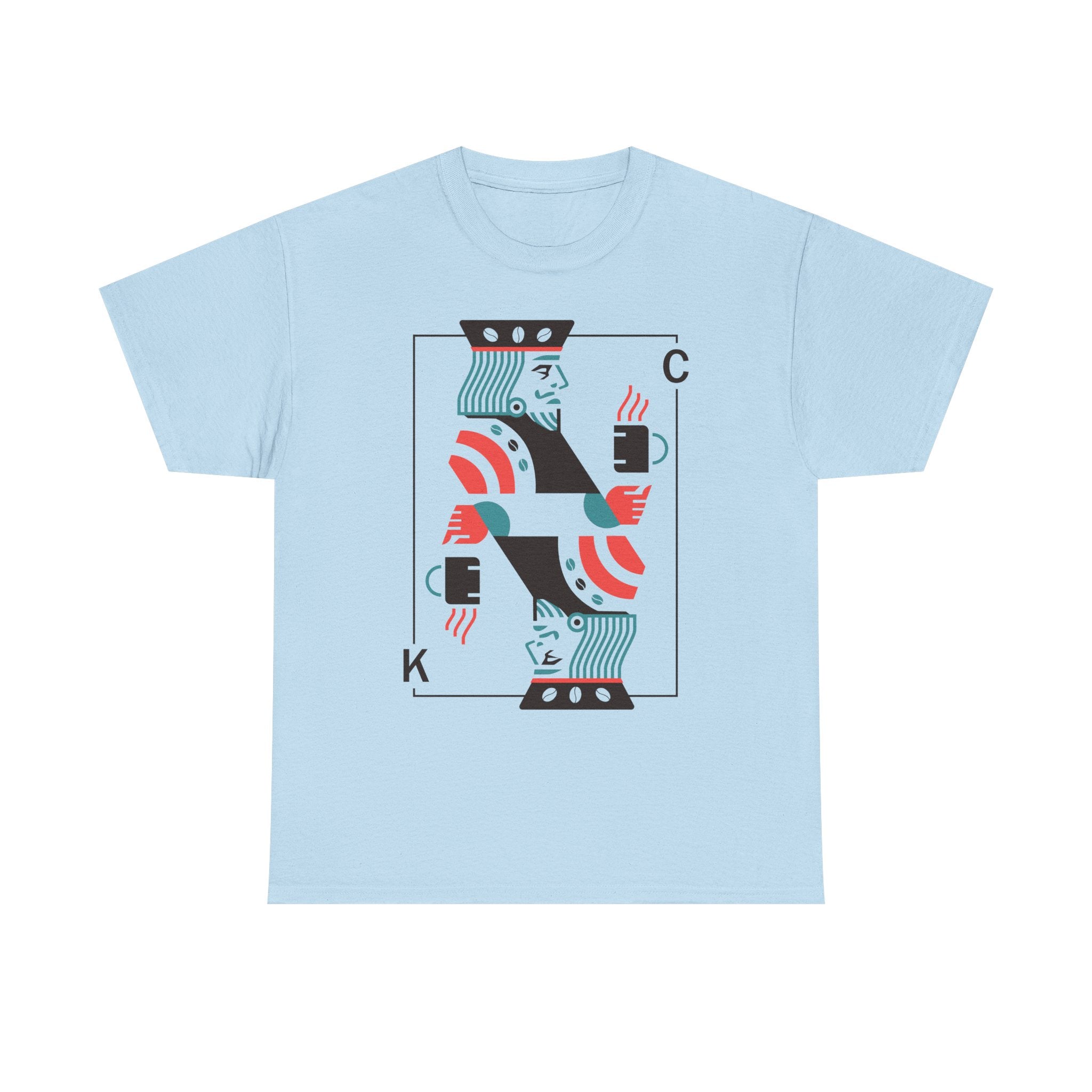 King of Coffee playing card Tee | Minimalist café design, espresso mug illustration