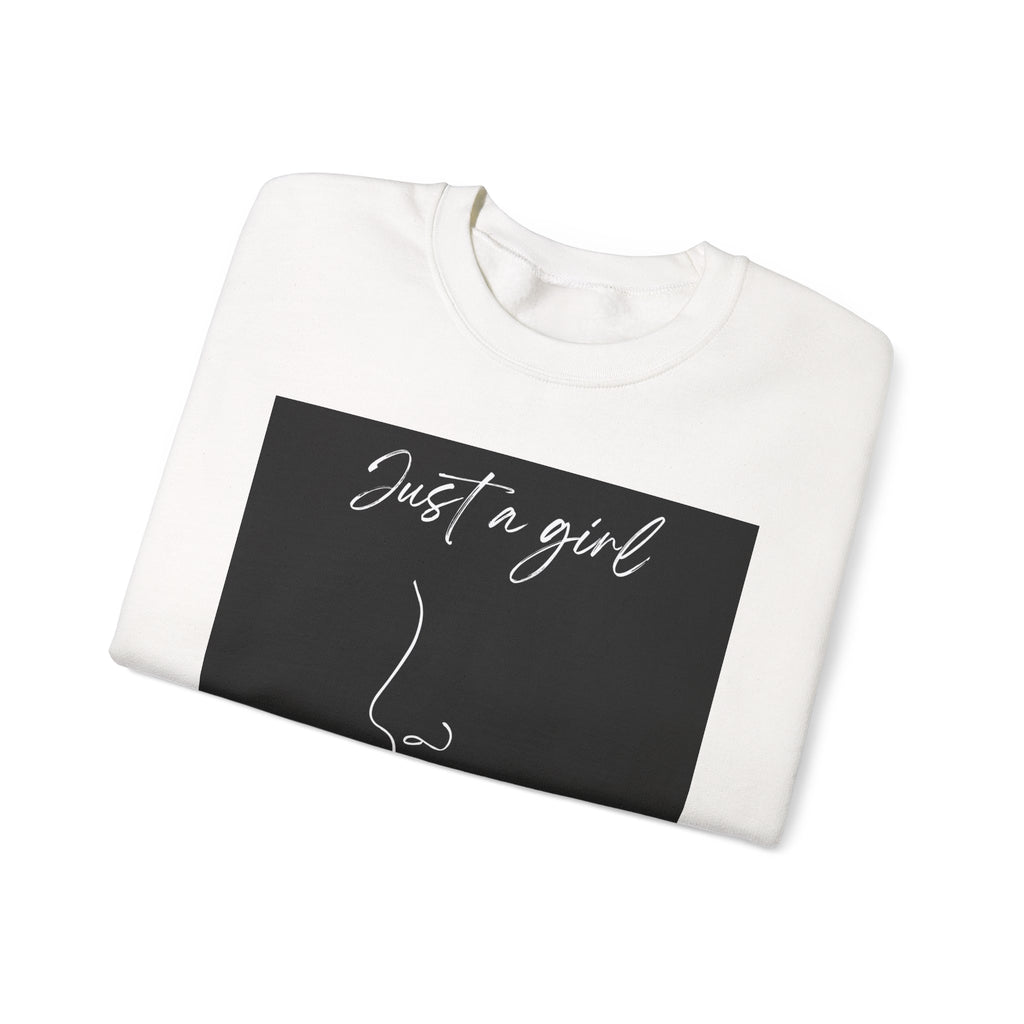 Just a girl that loves Sweatshirt | Minimal Typography, Motivational Pullover