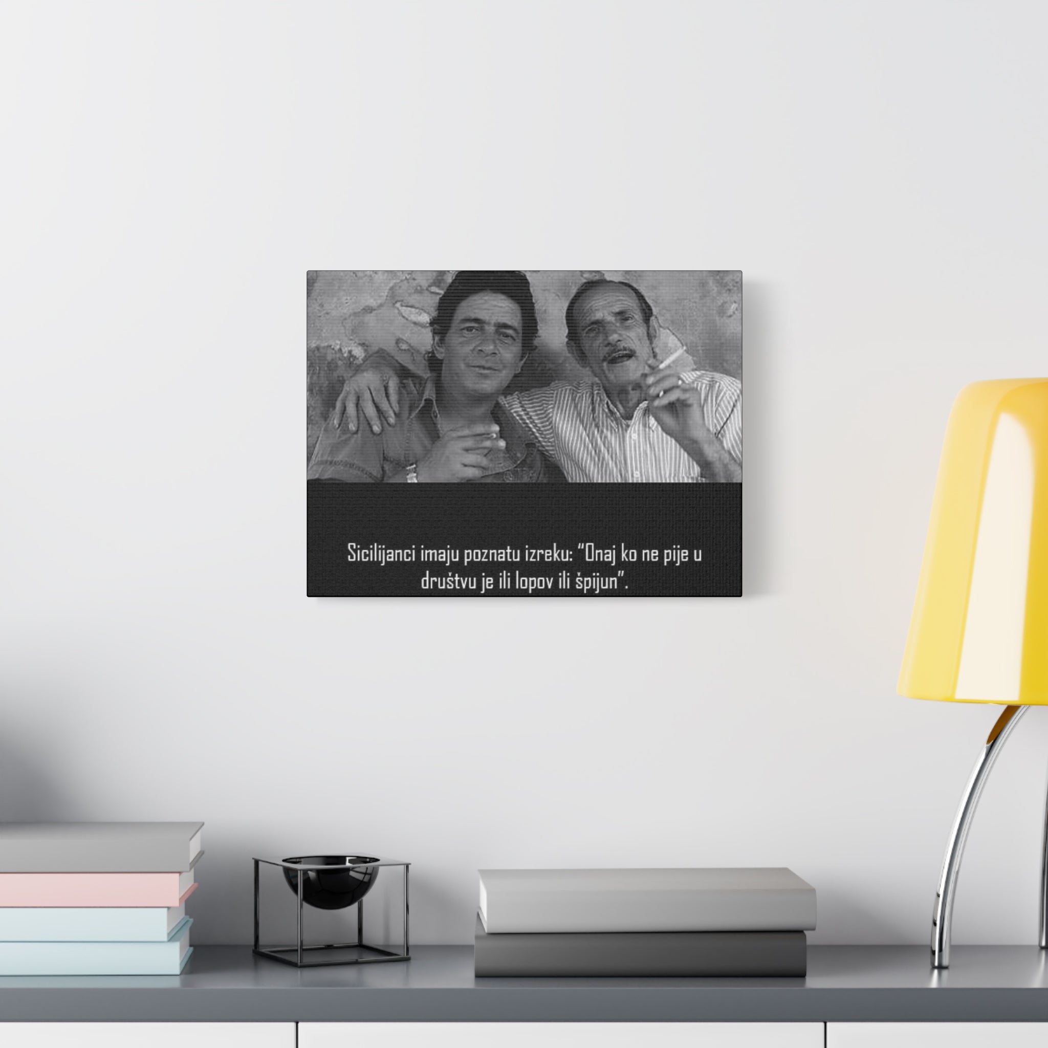 Black and White Sicilian Quote Canvas | Matte Stretched Canvas