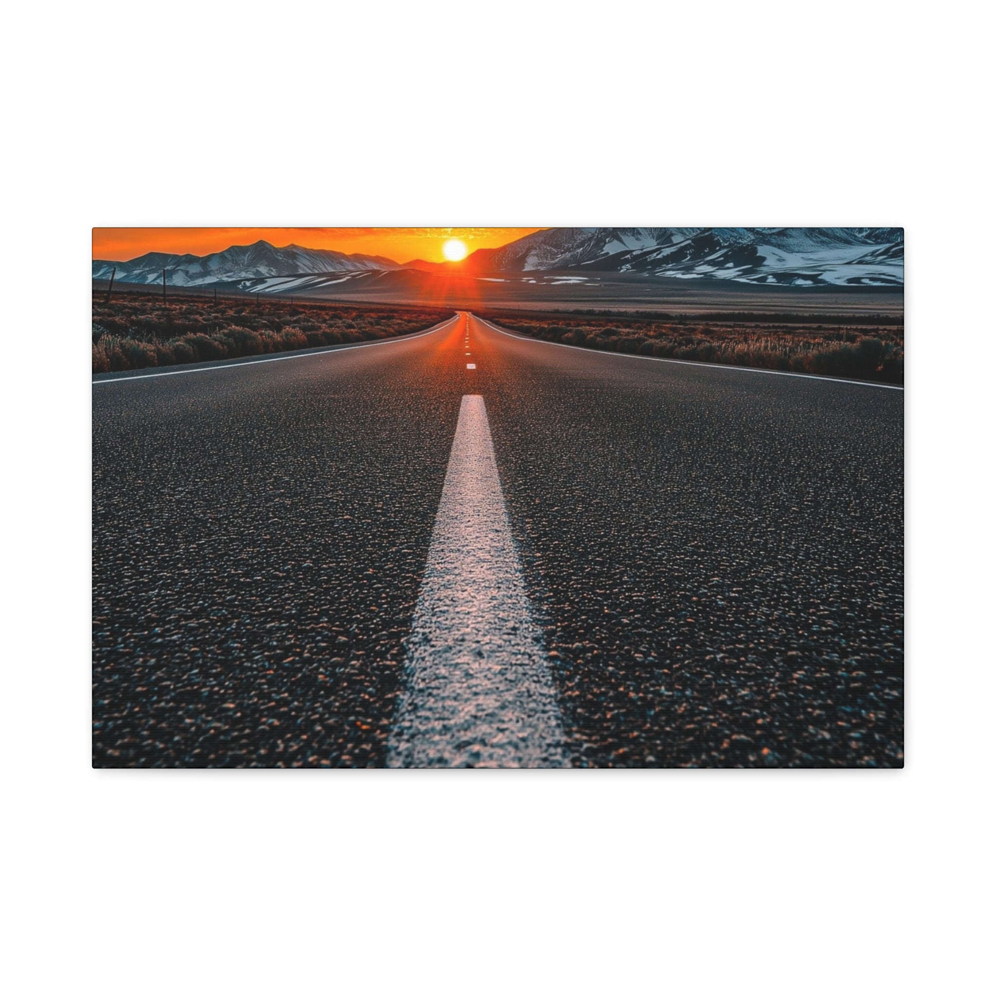 Sunset Open Road Canvas | Stretched Matte Wall Art