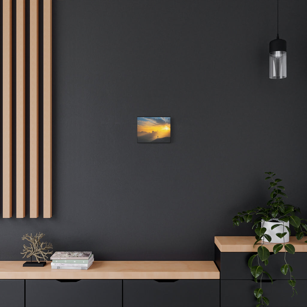 Canvas Solitary Hiker Sunrise Matte