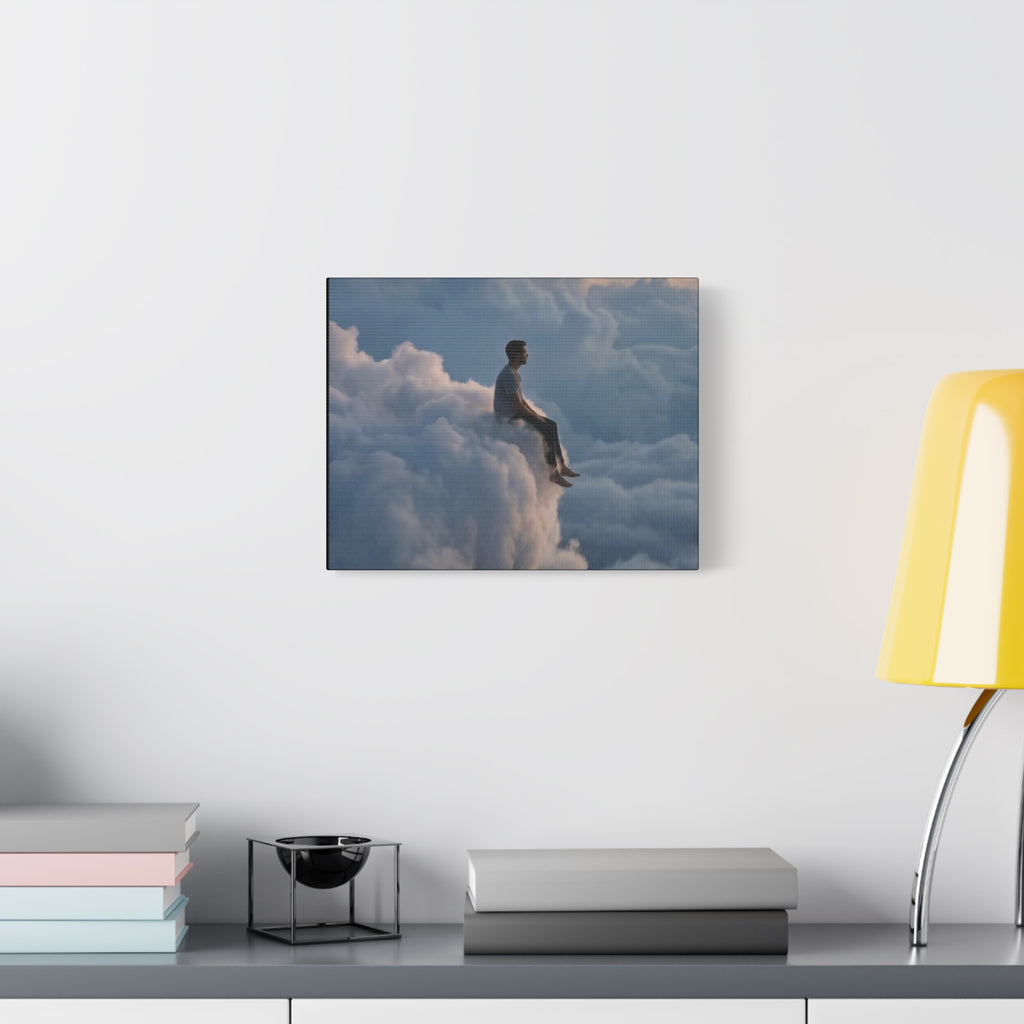 Canvas Man Sitting on Cloud Matte
