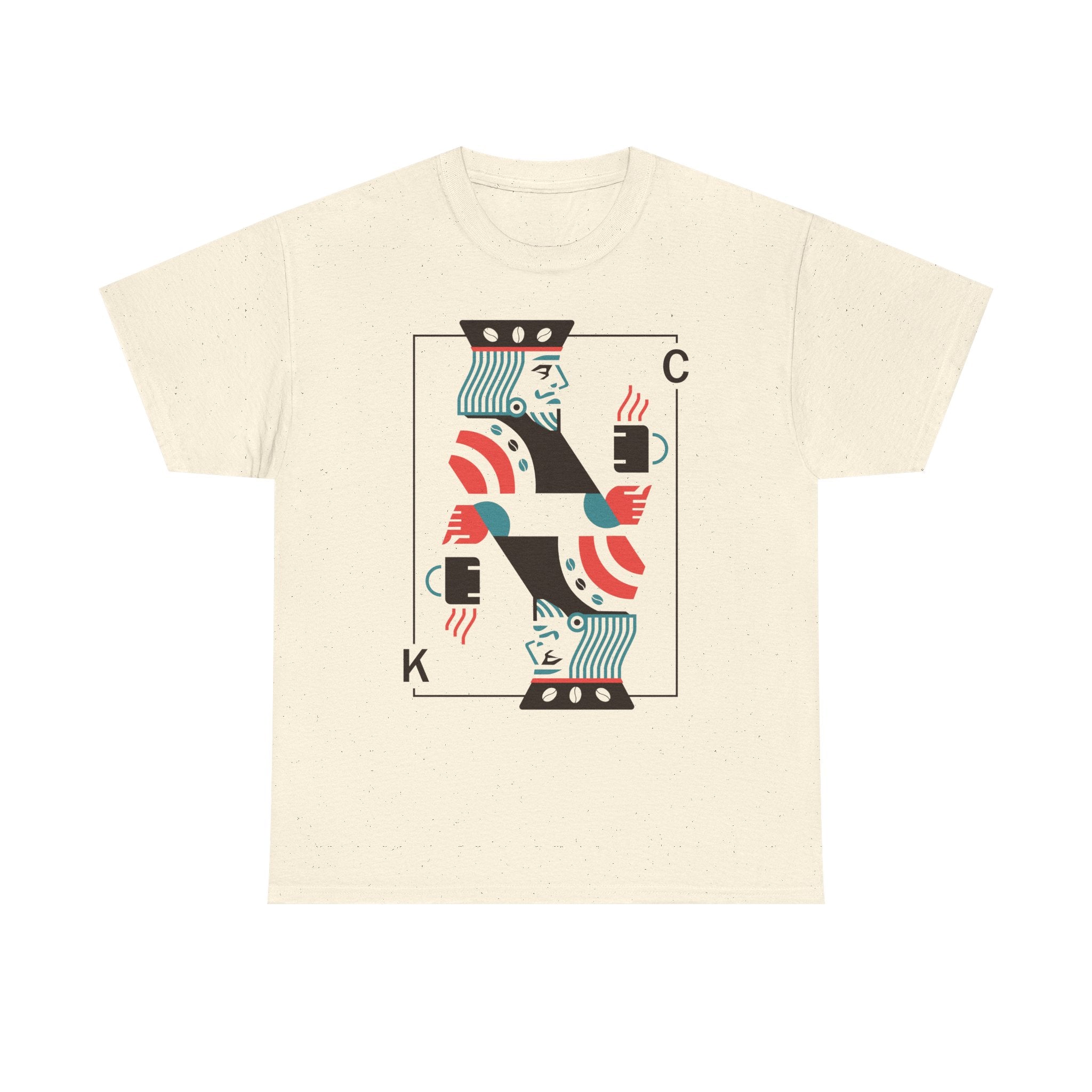 King of Coffee playing card Tee | Minimalist café design, espresso mug illustration