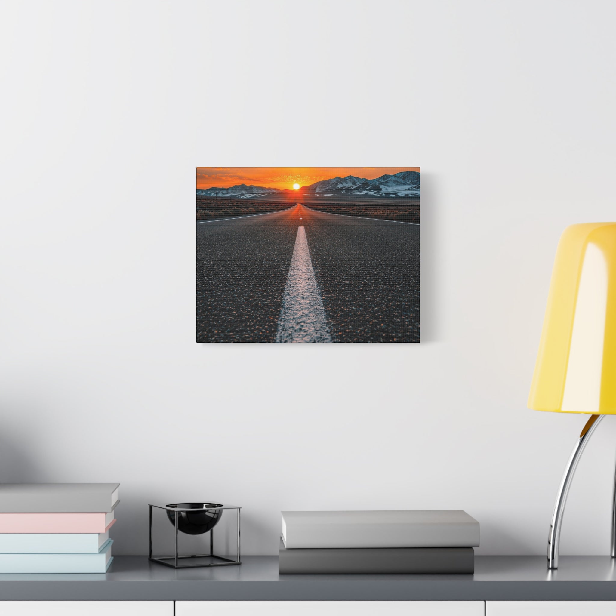 Sunset Open Road Canvas | Stretched Matte Wall Art