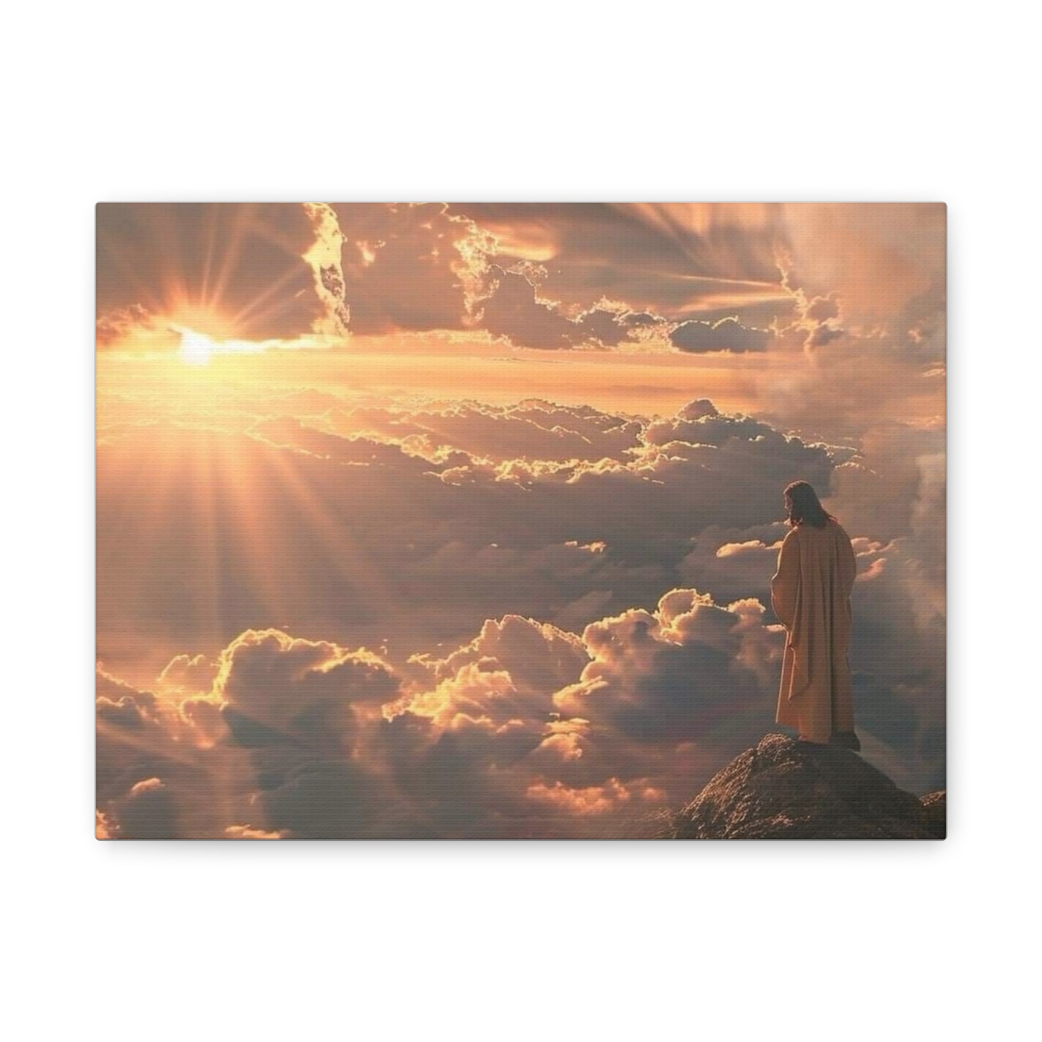 Canvas Sunrise Over Clouds Jesus