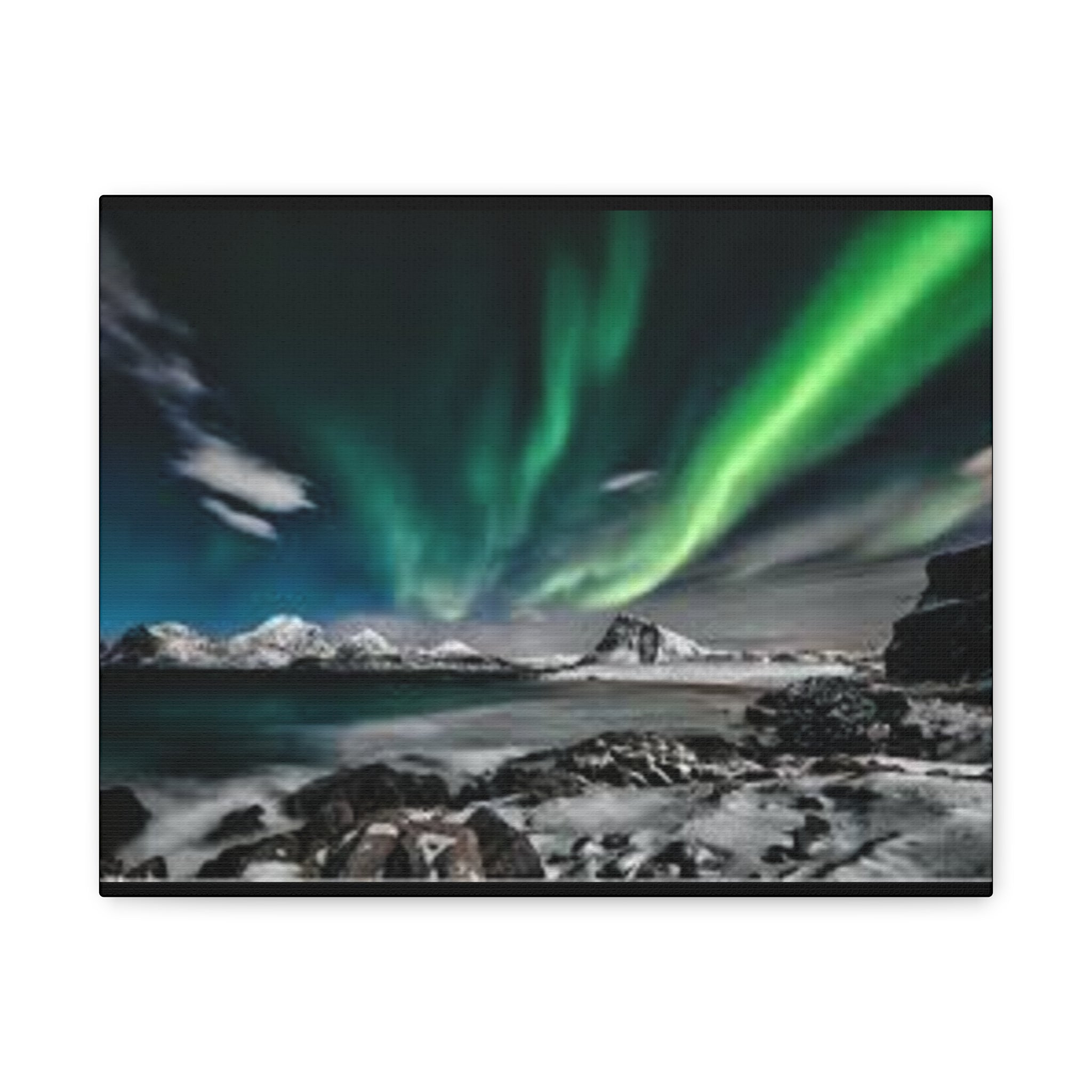 Canvas Northern Lights Wall Art Matte Stretched Canvas 1.25"