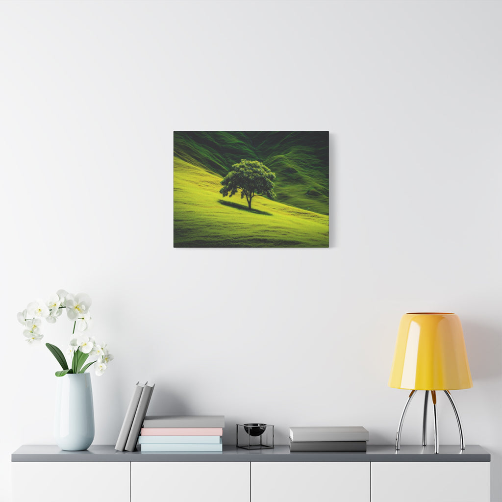 Canvas Lone Tree Landscape  | Matte Stretched Wall Art