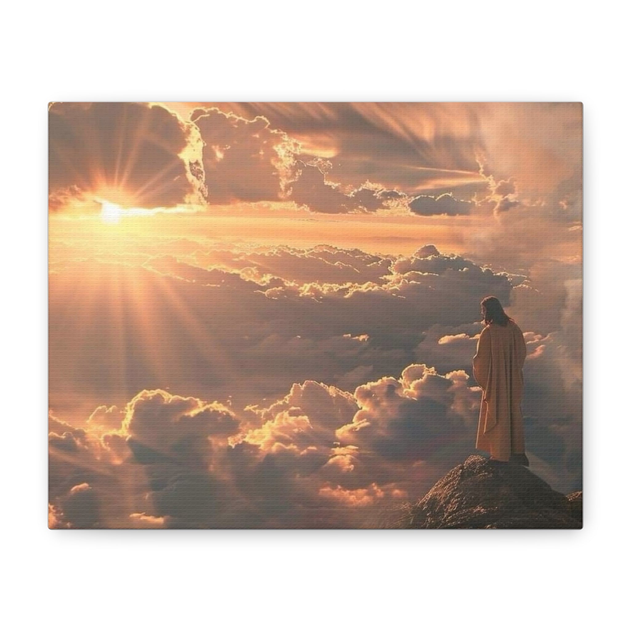 Canvas Sunrise Over Clouds Jesus