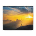 Canvas Solitary Hiker Sunrise Matte
