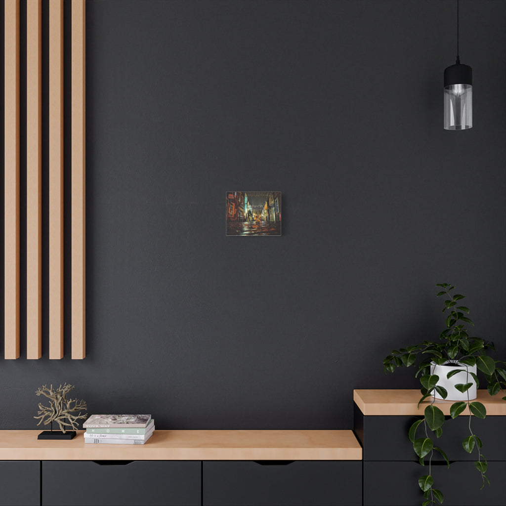 Canvas Rainy Cobblestone Alley | Matte Stretched 1.25"