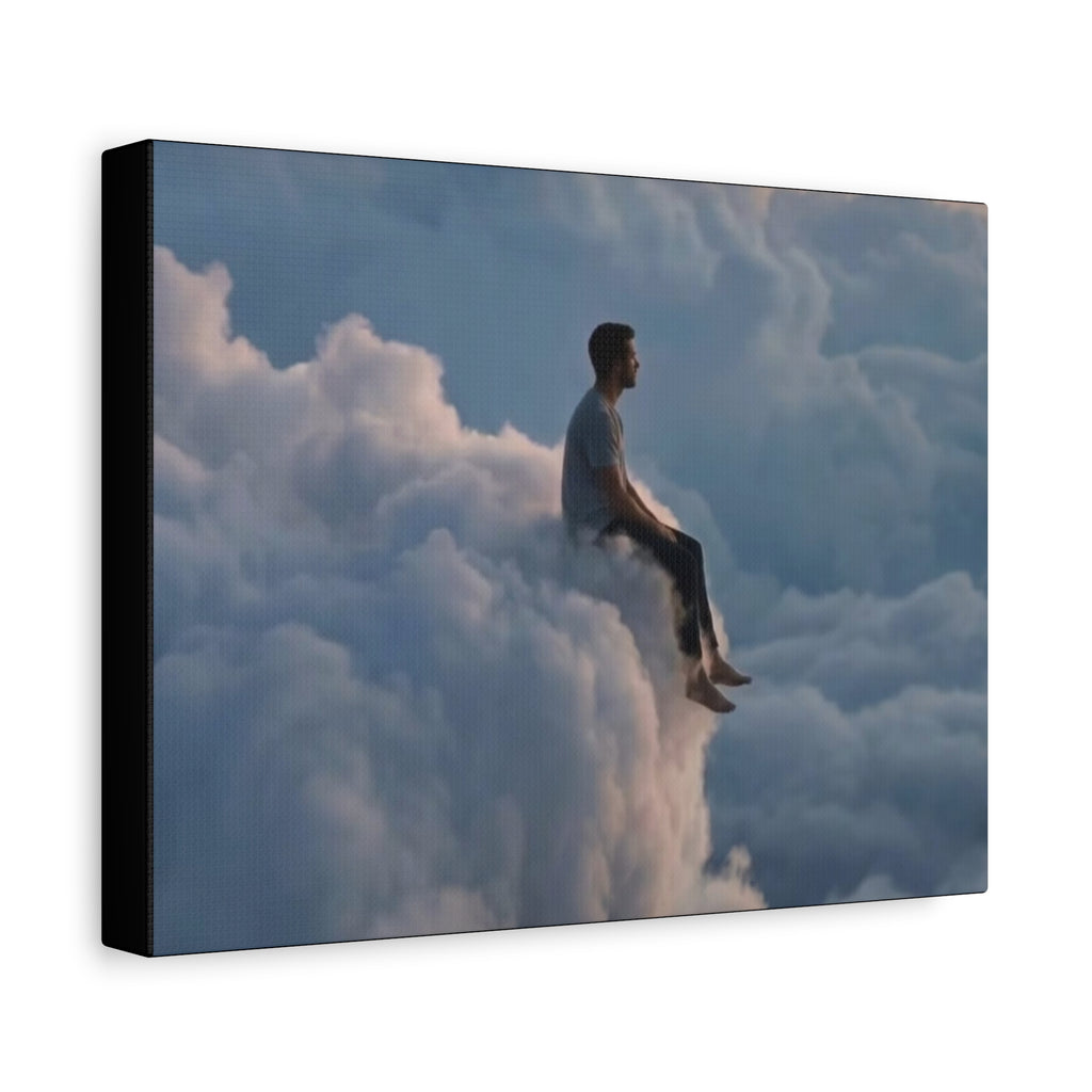 Canvas Man Sitting on Cloud Matte