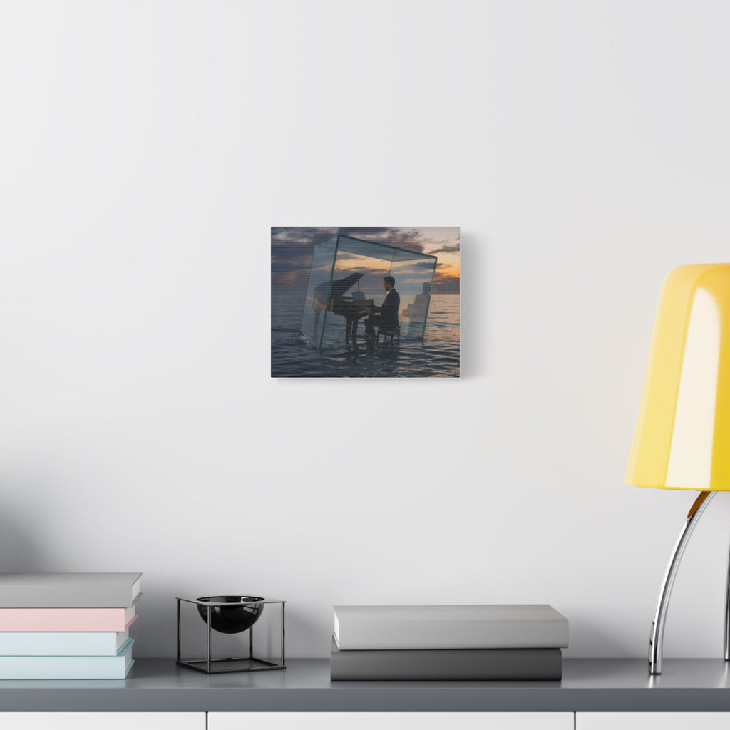 Piano in Glass Cube Canvas