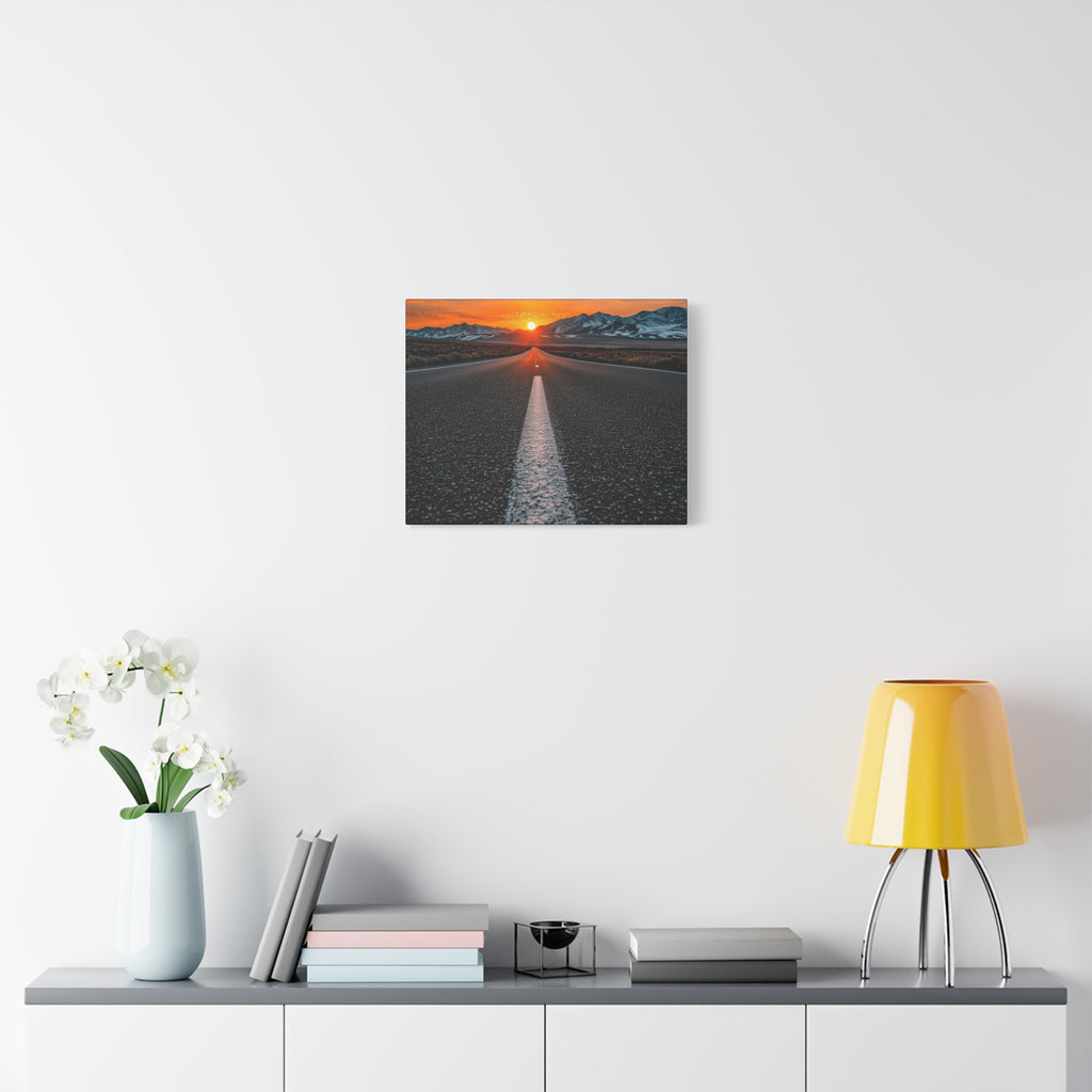 Sunset Open Road Canvas | Stretched Matte Wall Art
