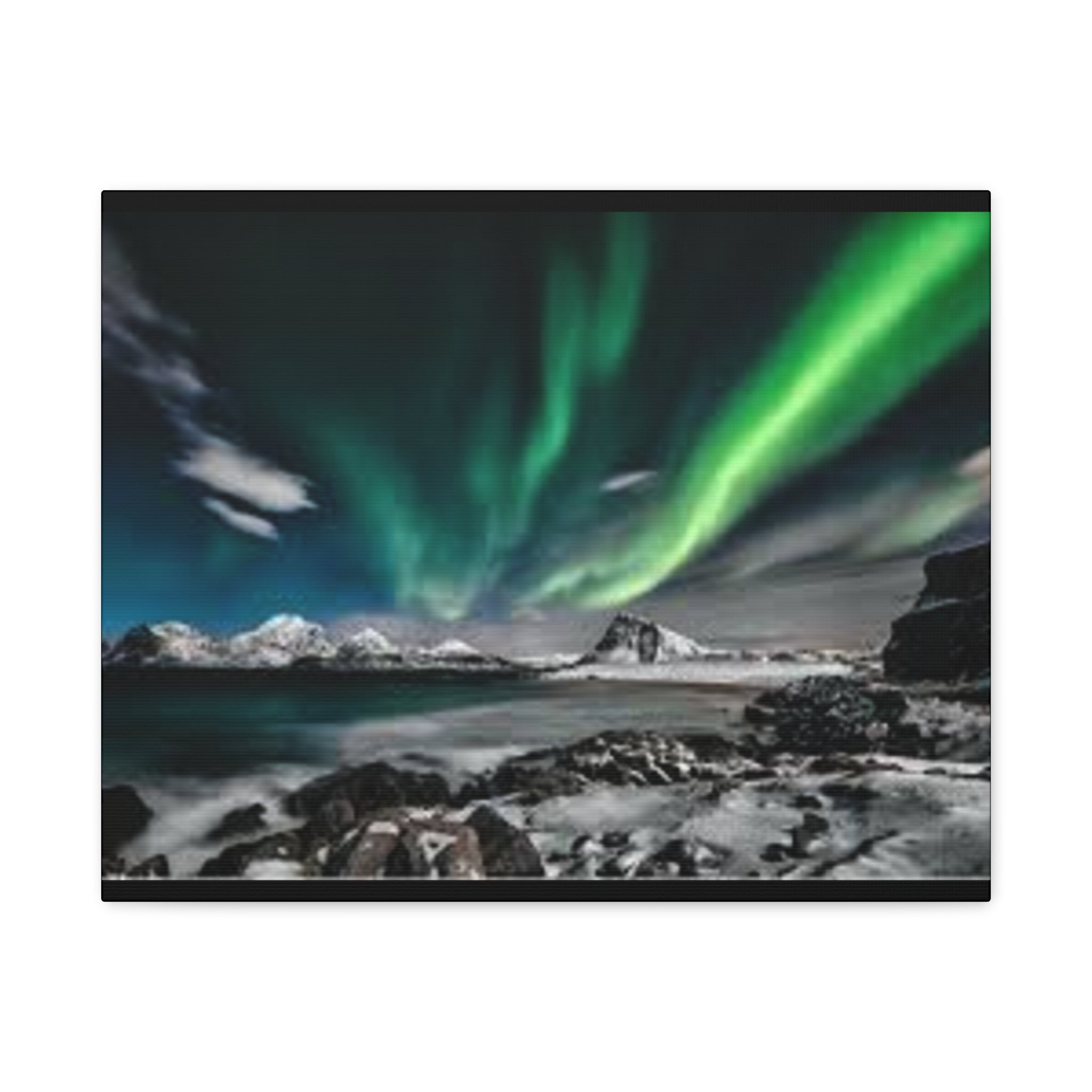 Canvas Northern Lights Wall Art Matte Stretched Canvas 1.25"