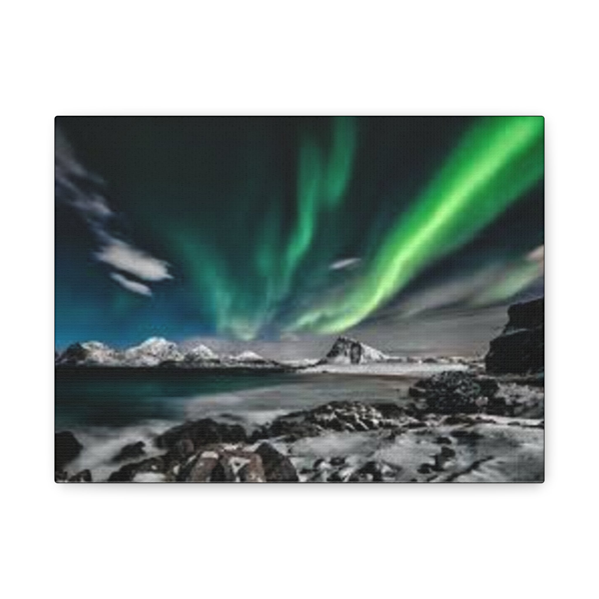 Canvas Northern Lights Wall Art Matte Stretched Canvas 1.25"