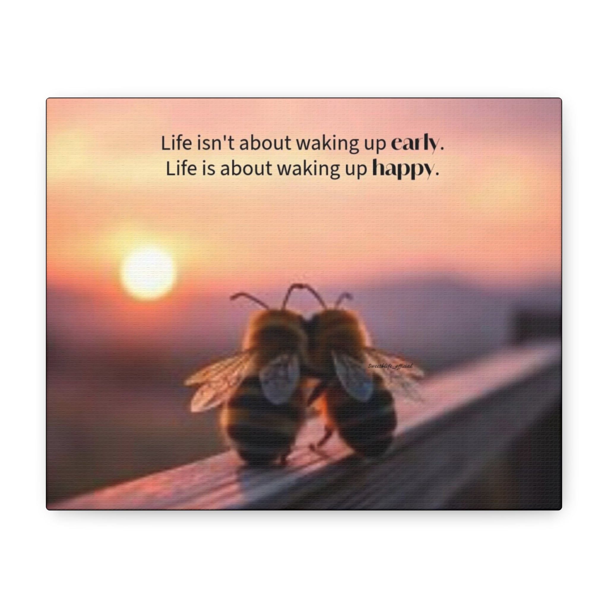 Canvas Bee Couple at Sunrise | Inspirational Quote Wall Art