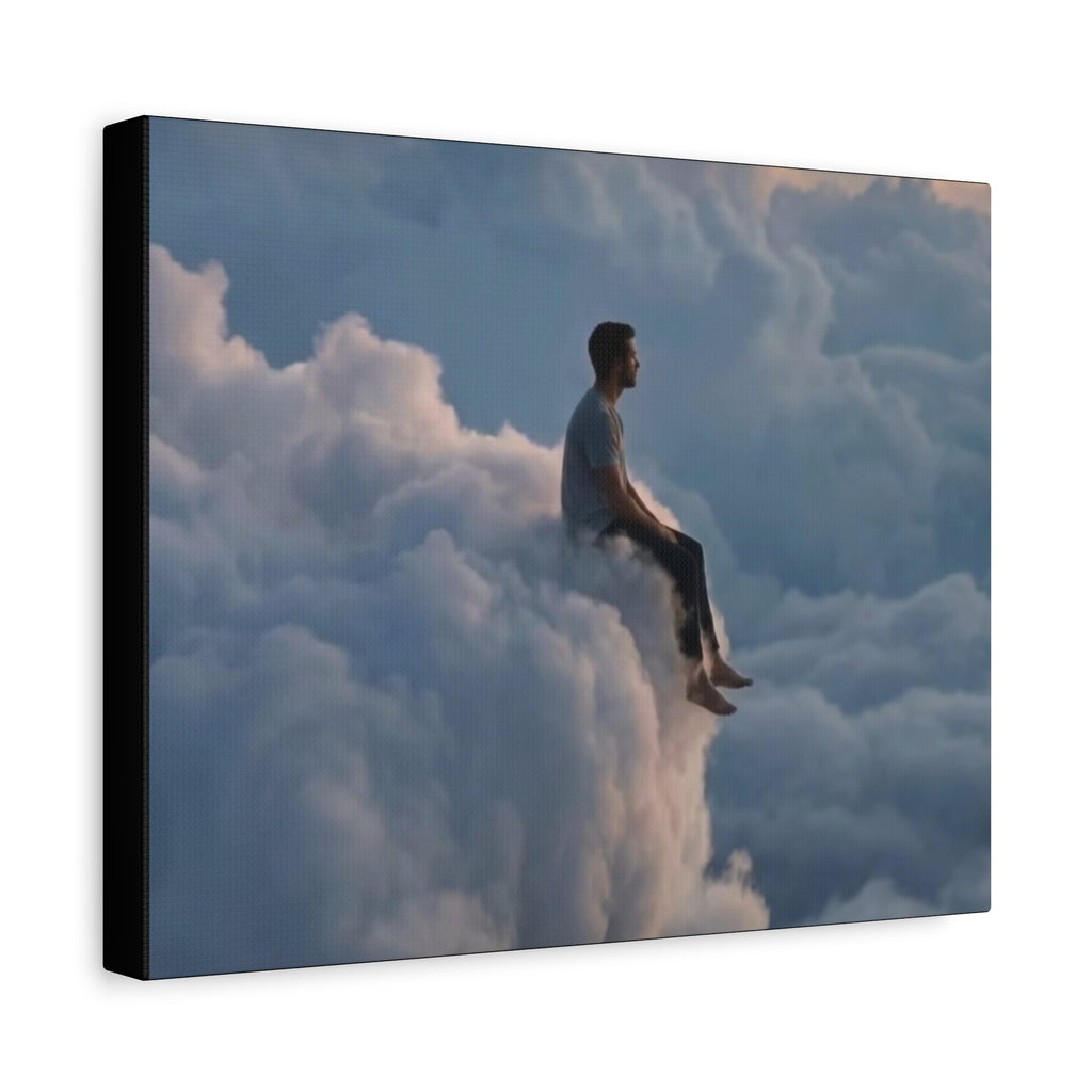 Canvas Man Sitting on Cloud Matte