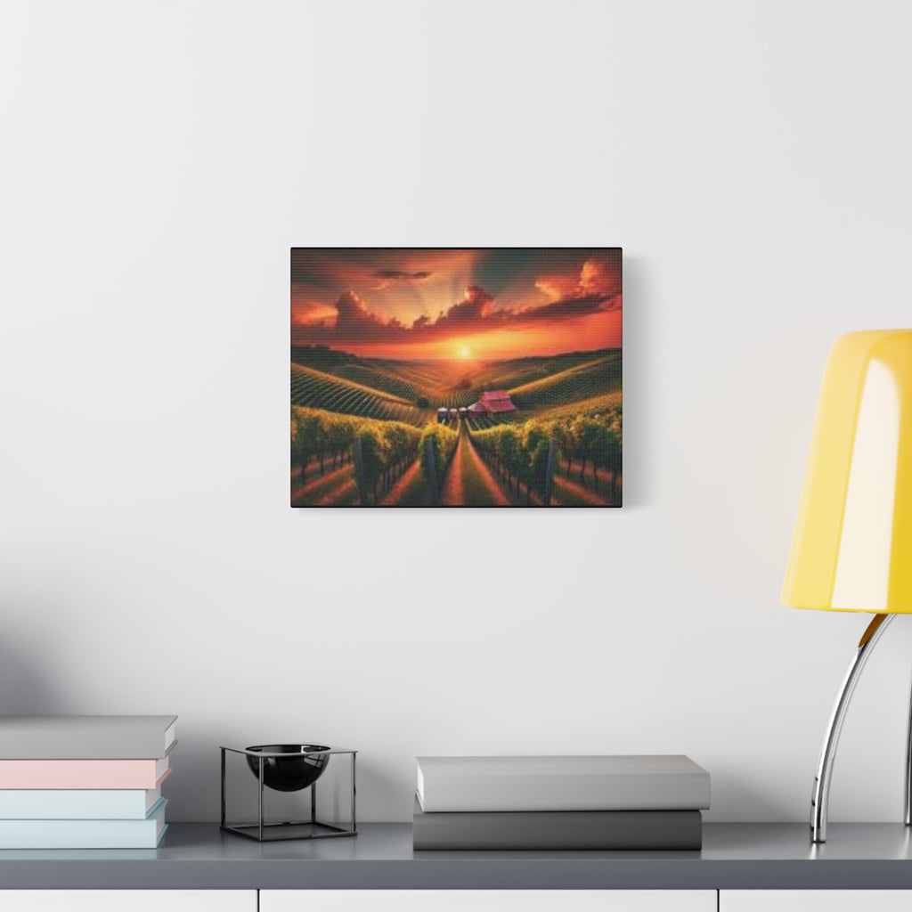 Canvas Sunset Vineyard Landscape Matte