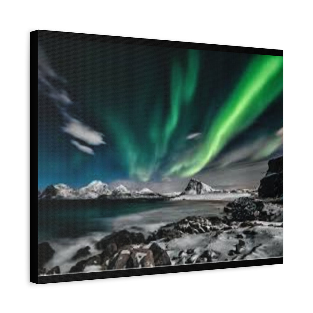 Canvas Northern Lights Wall Art Matte Stretched Canvas 1.25"