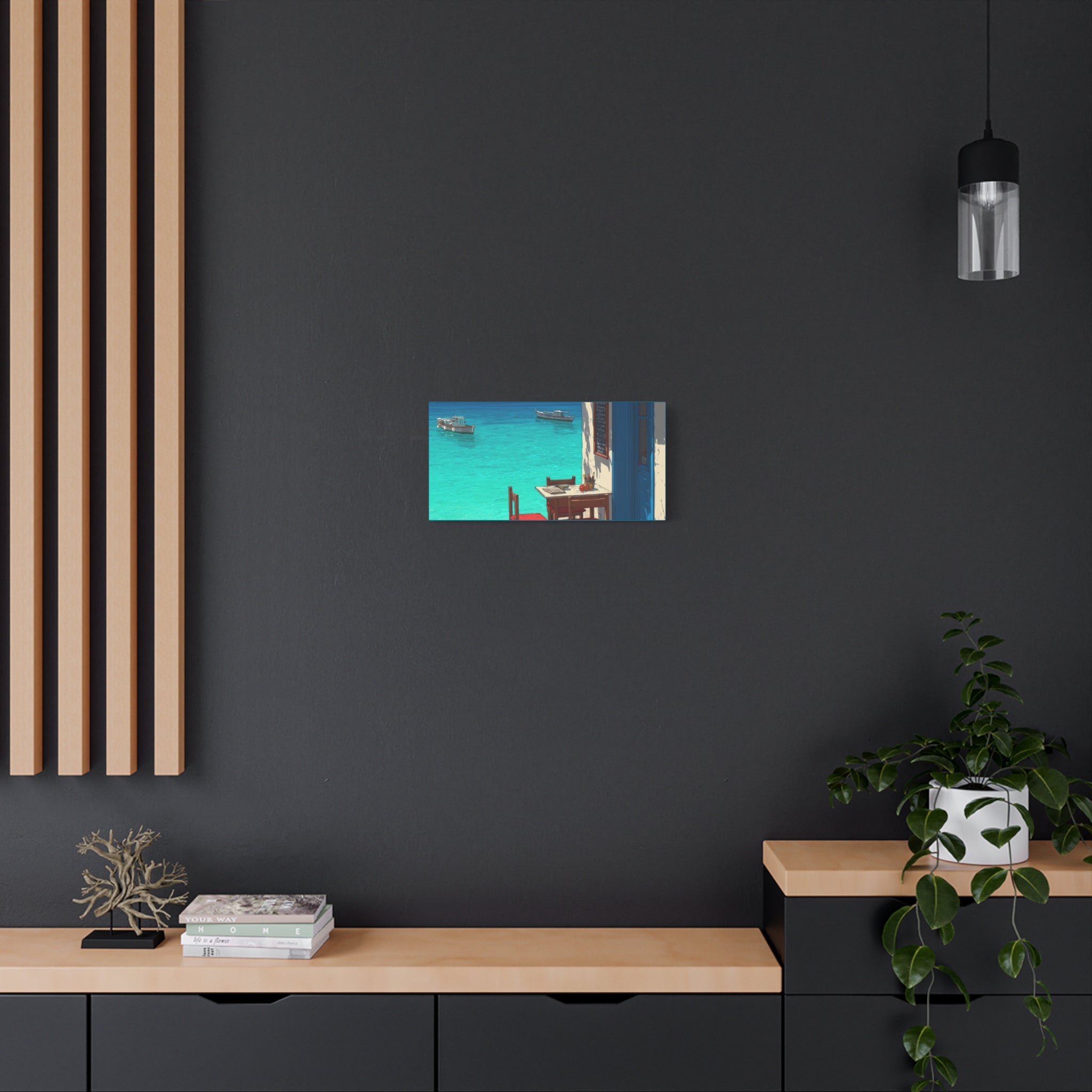 Mediterranean Seaside Cafe  Canvas