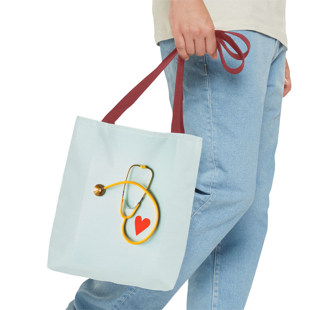 Stethoscope Heart Tote Bag | Nurse Medical Illustration