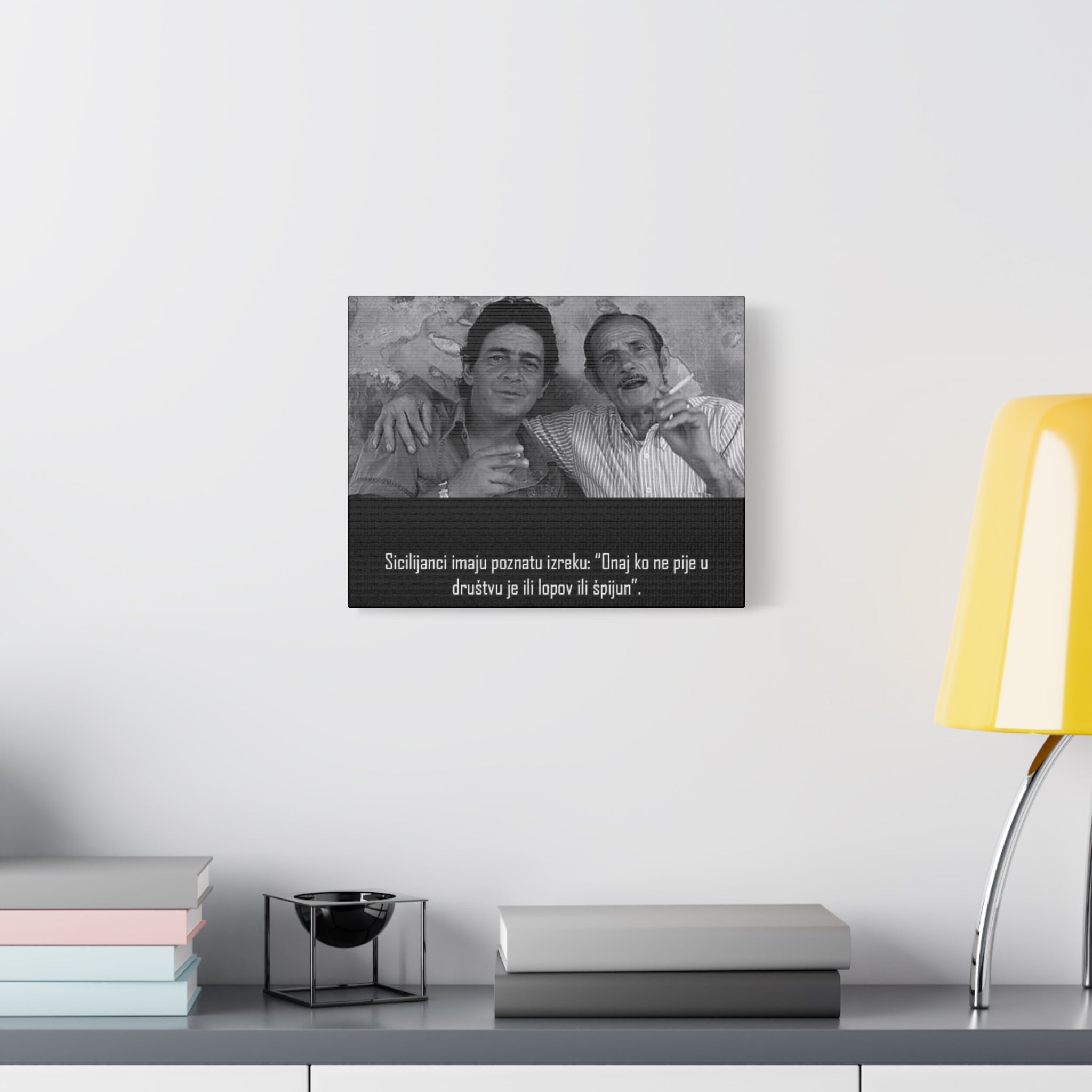 Black and White Sicilian Quote Canvas | Matte Stretched Canvas