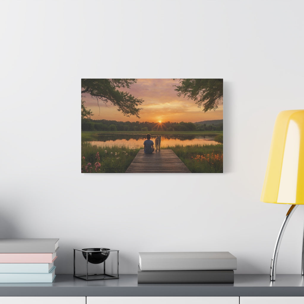 Canvas Sunset Friendship  | Matte Stretched Wall Art