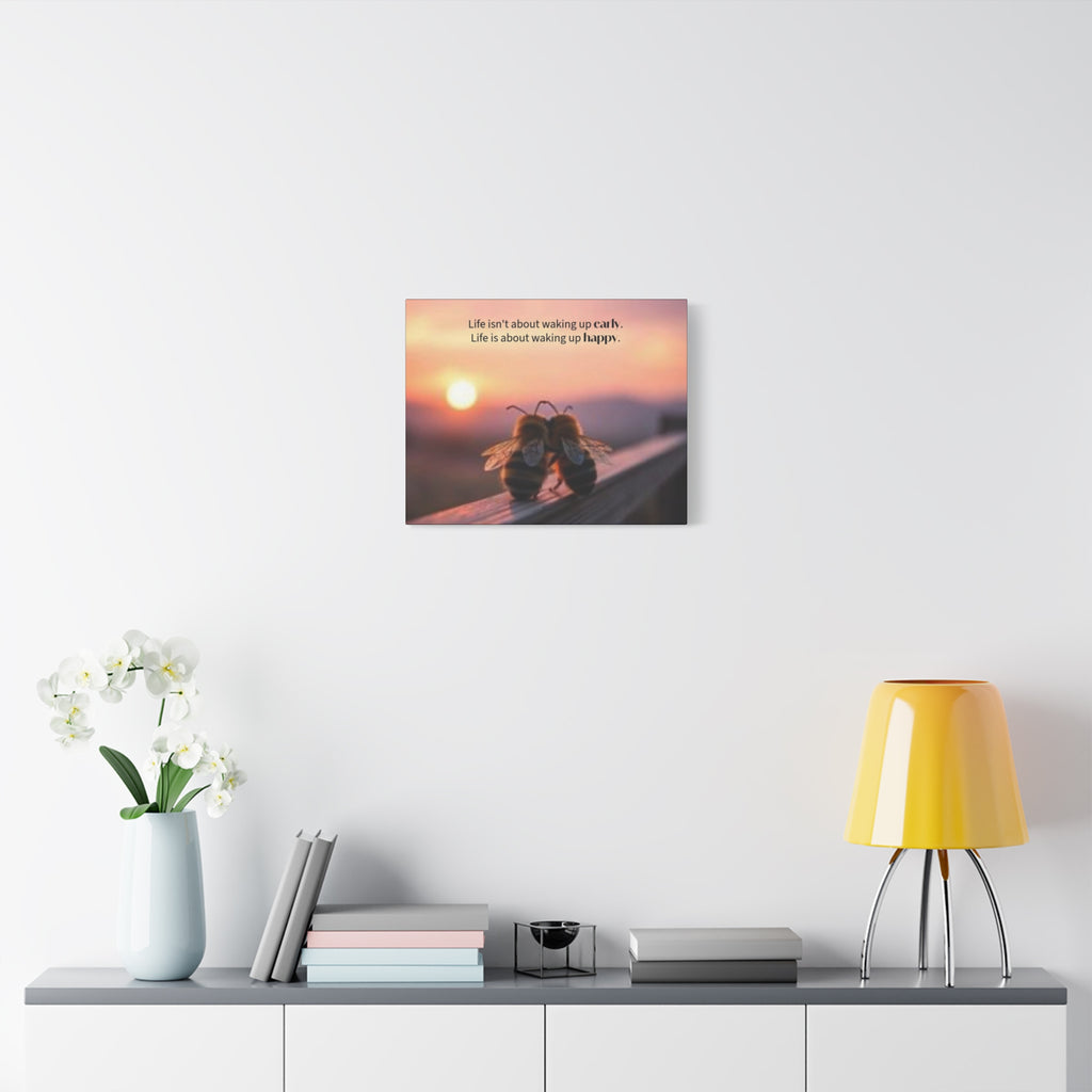 Canvas Bee Couple at Sunrise | Inspirational Quote Wall Art