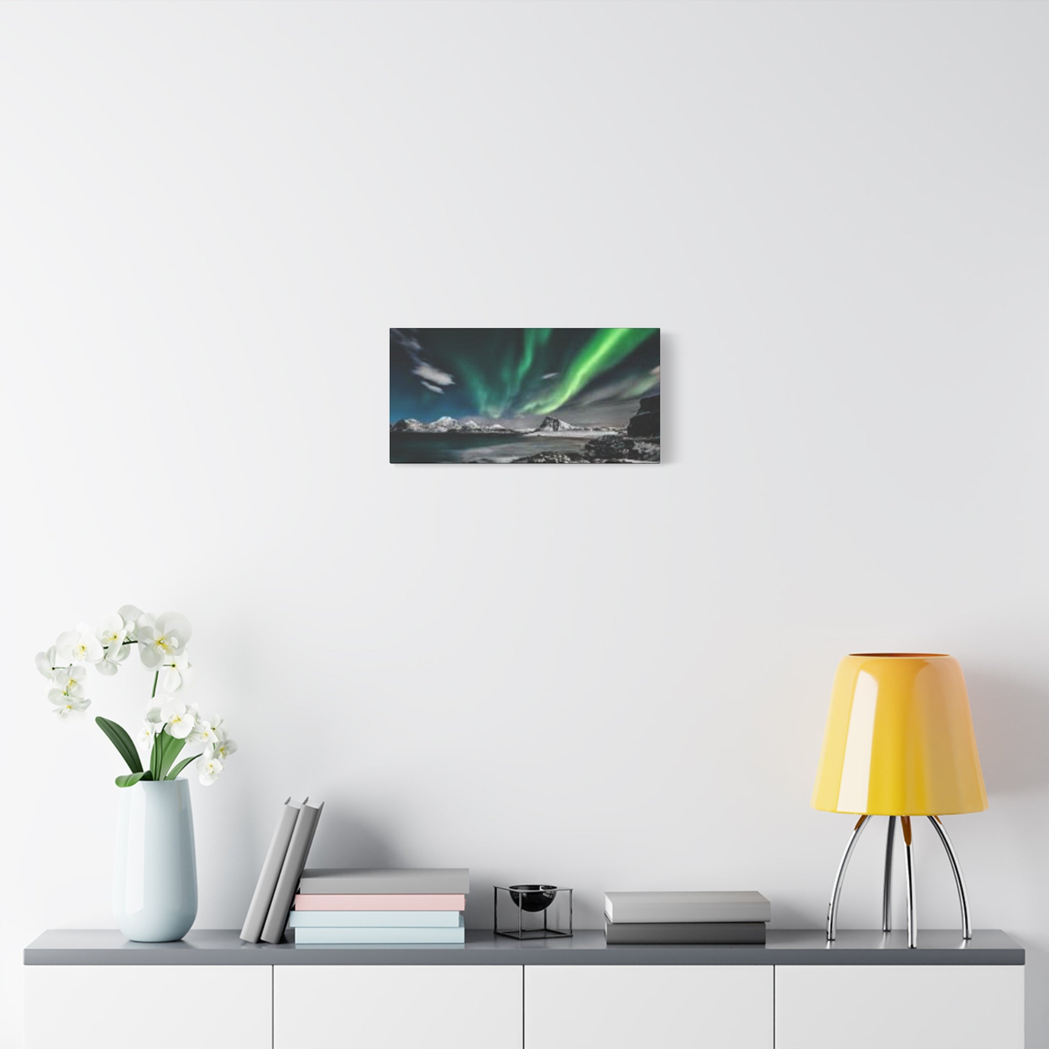Canvas Northern Lights Wall Art Matte Stretched Canvas 1.25"