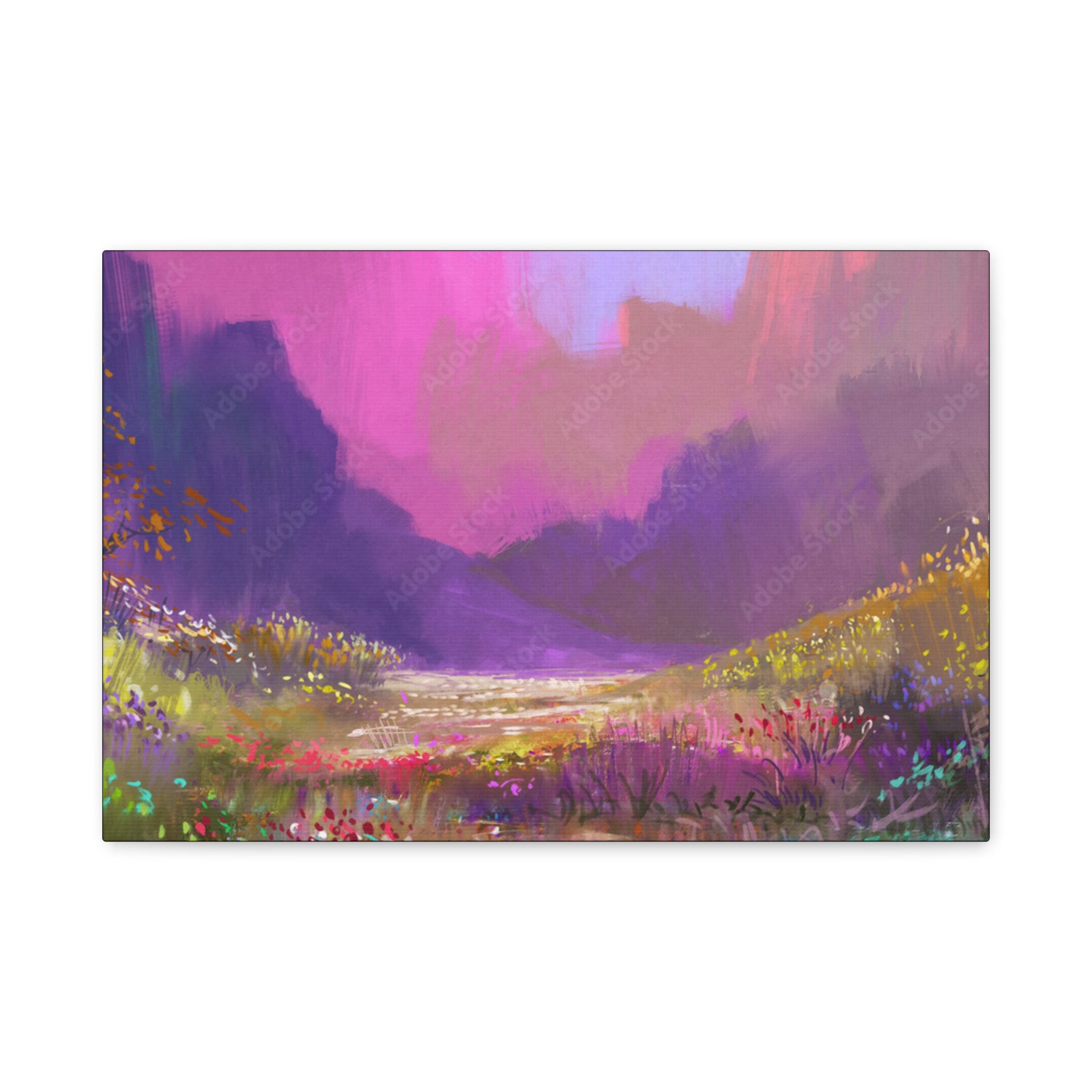 Canvas Pink Purple Meadow Landscape